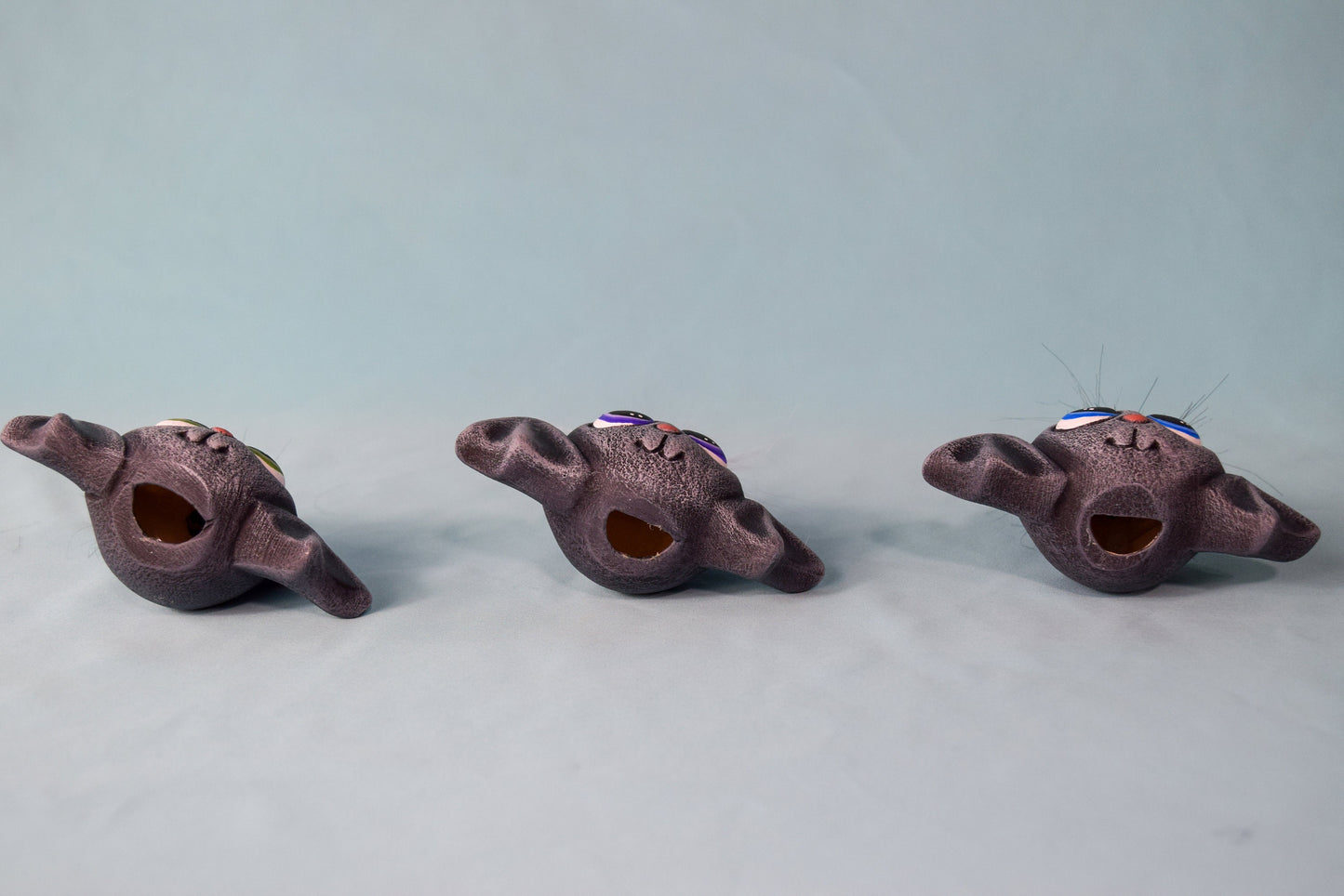 Set of 3 Cute Little Fuzzy Halloween Bats | Clay Magic | Fall and Halloween Decor | 3 Cute Little Halloween Baby Bats | Home Decor