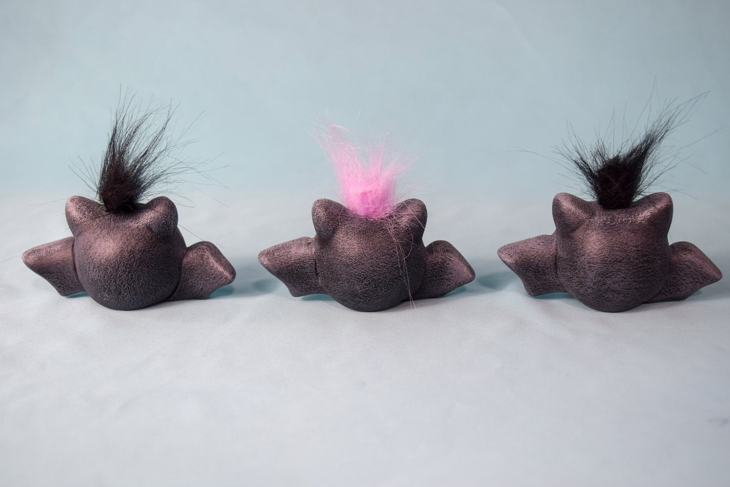 Set of 3 Cute Little Fuzzy Halloween Bats | Clay Magic | Fall and Halloween Decor | 3 Cute Little Halloween Baby Bats | Home Decor