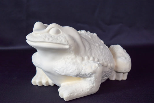 Large Unpainted Ceramic Toad Bisque - DIY Art Project, Garden Decor, Vintage Mold, Paint Party Kit