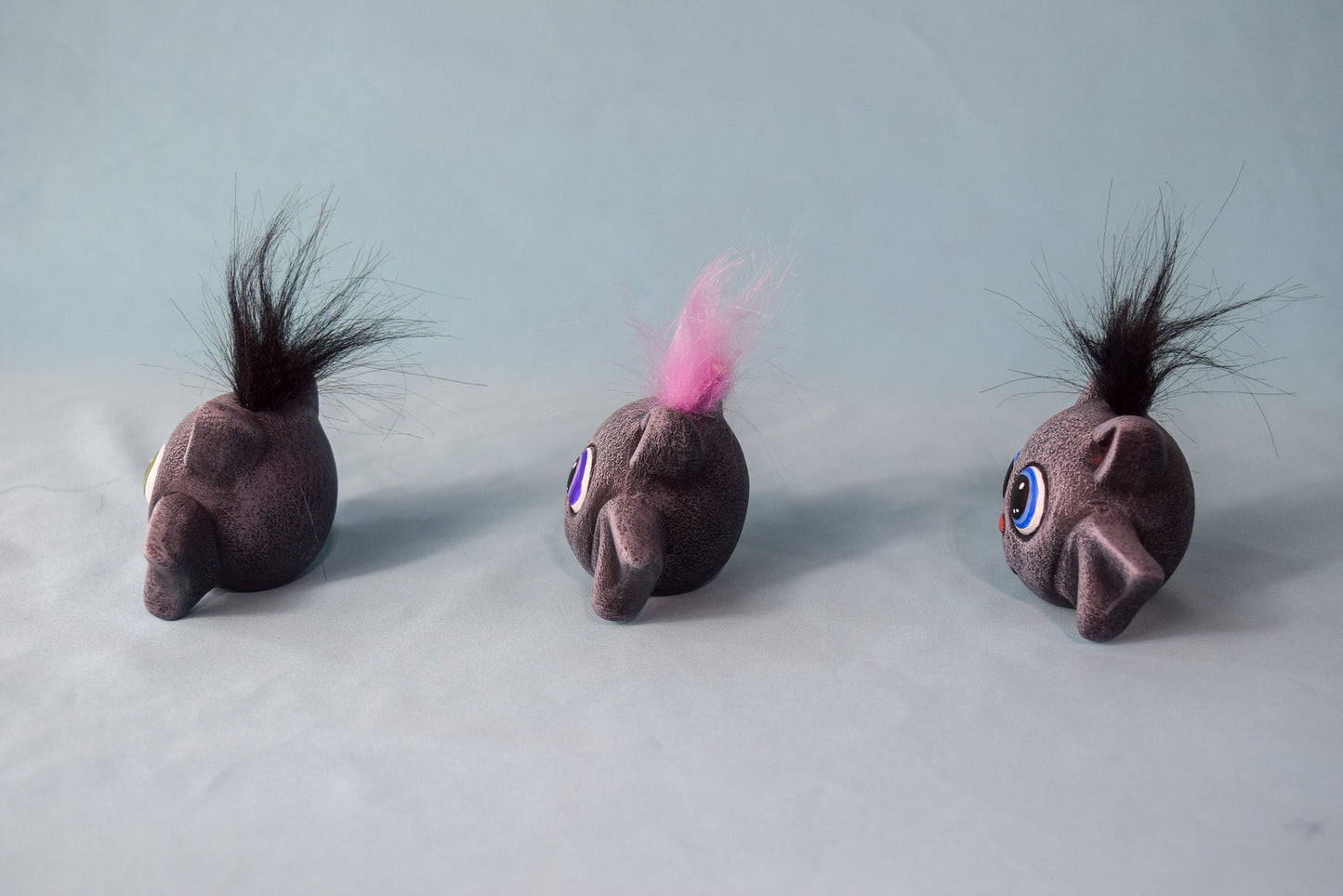 Set of 3 Cute Little Fuzzy Halloween Bats | Clay Magic | Fall and Halloween Decor | 3 Cute Little Halloween Baby Bats | Home Decor