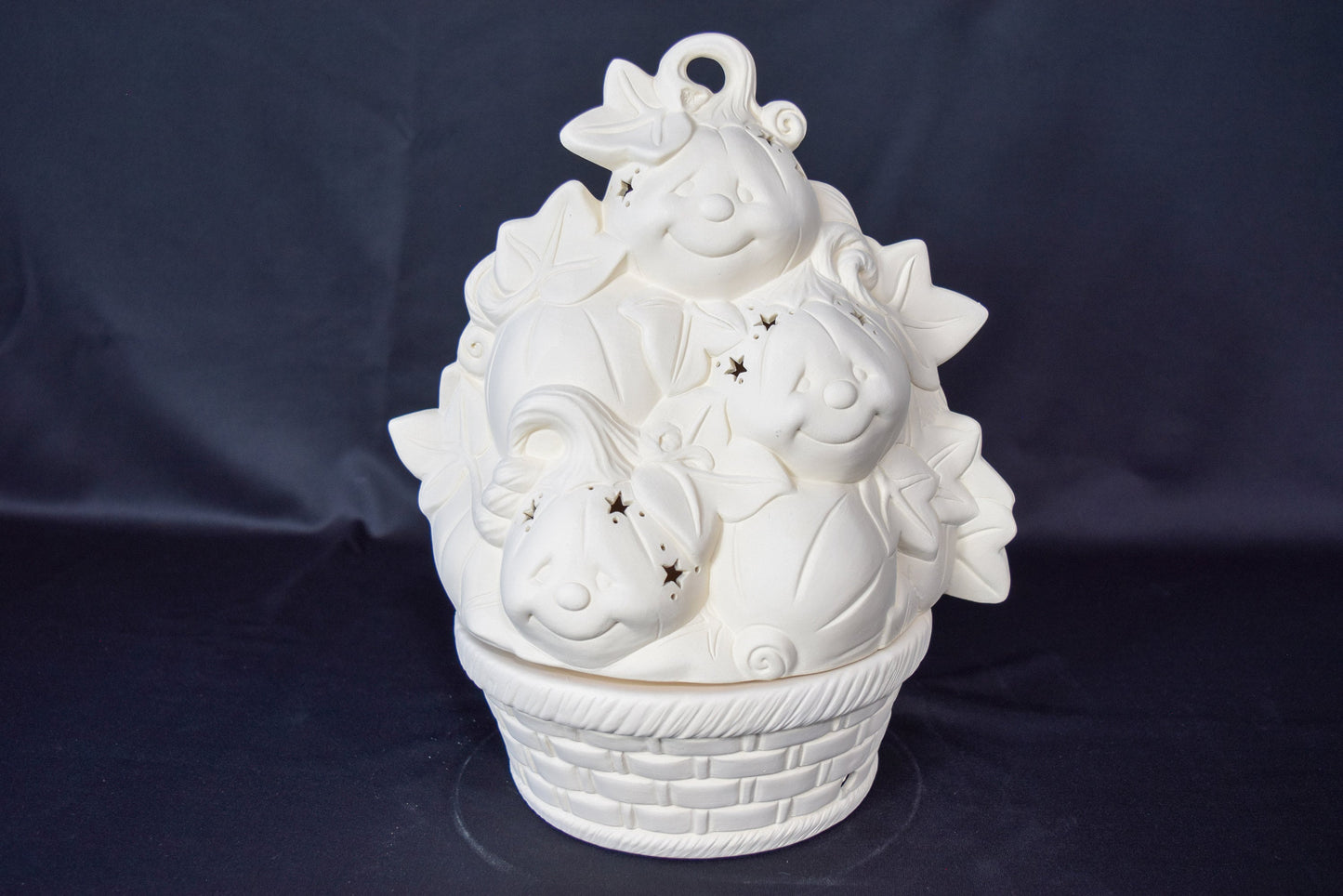 DIY Light-Up Pumpkin Stack Ceramic Lamp - Paint Your Own Fall Decor for Halloween & Autumn Mantle