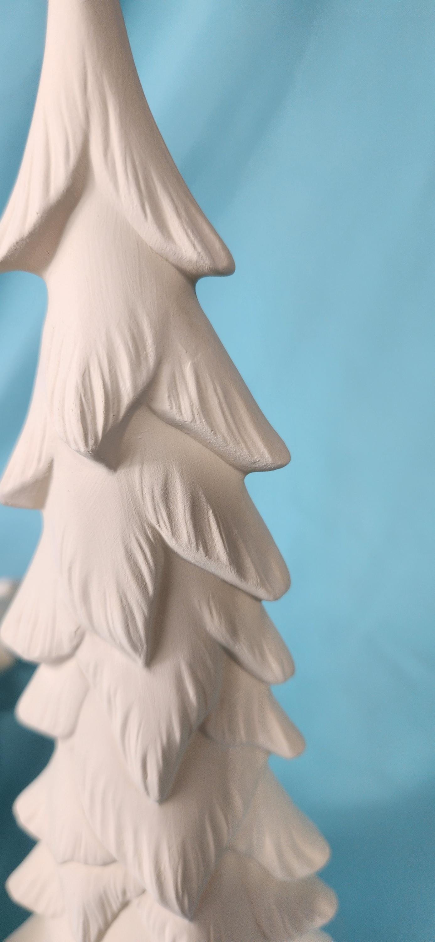 Ready To Paint | Select Your Size | Wispy Bisque Trees | Heirloom Ceramic Tree | Winter Holiday Decor | Night Light - Teresa's Ceramics