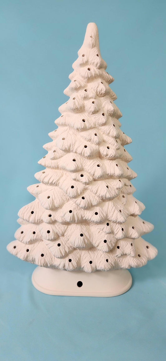 DIY Ceramic Christmas Tree Kit: 15-inch Unpainted Bisque Tabletop Decoration for Holiday Crafting