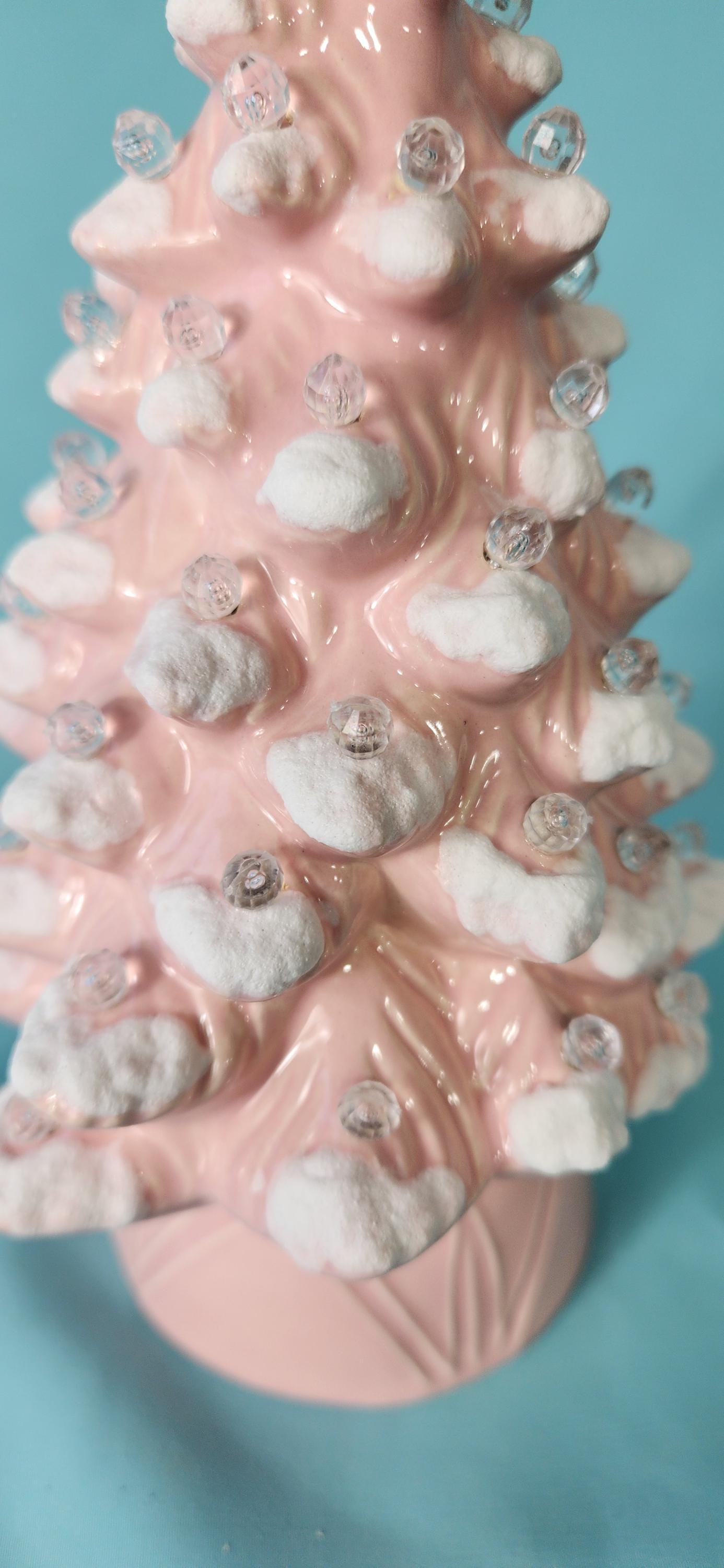 Pink Lipstick Boho Christmas Tree With Fired On Snow | Seely Style Tree | Free Shipping