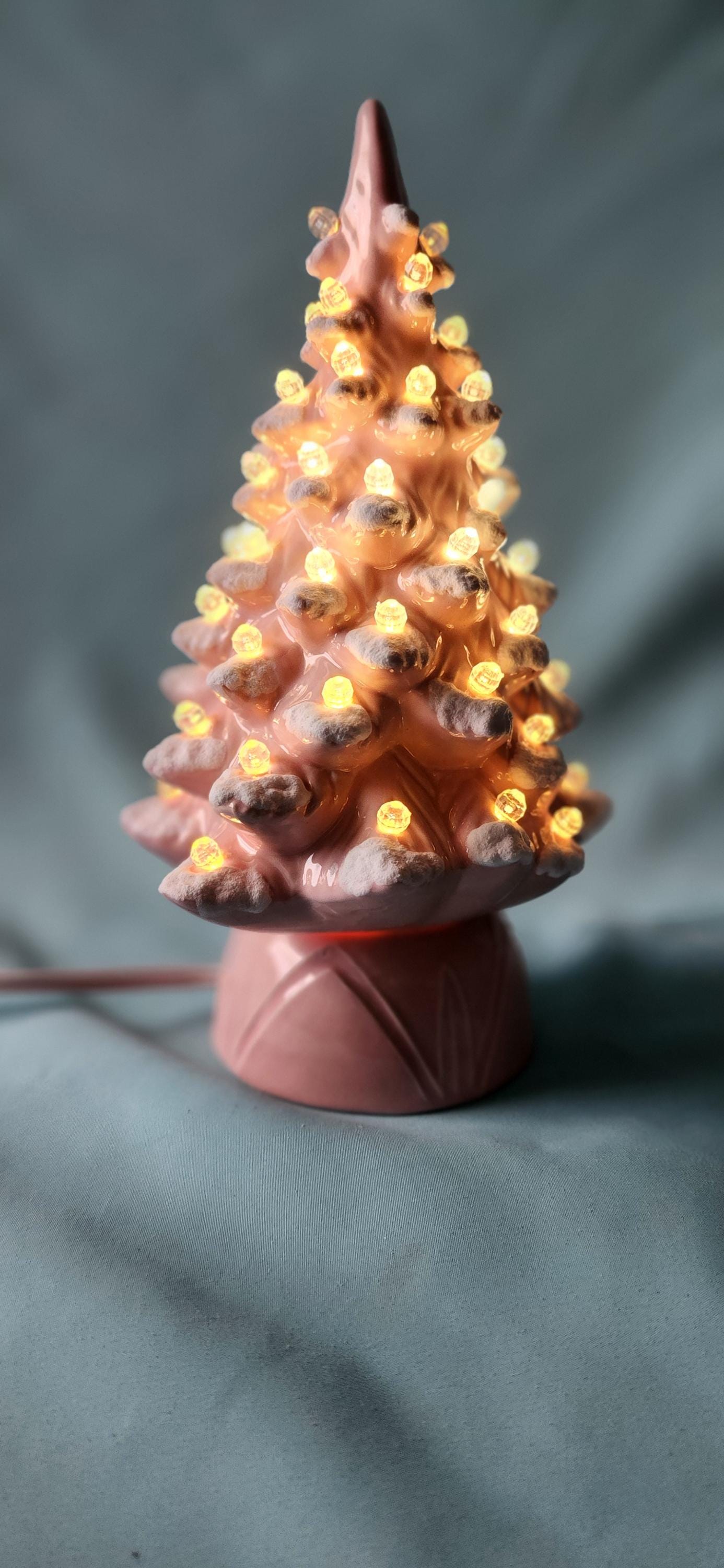 Pink Lipstick Boho Christmas Tree With Fired On Snow | Seely Style Tree | Free Shipping