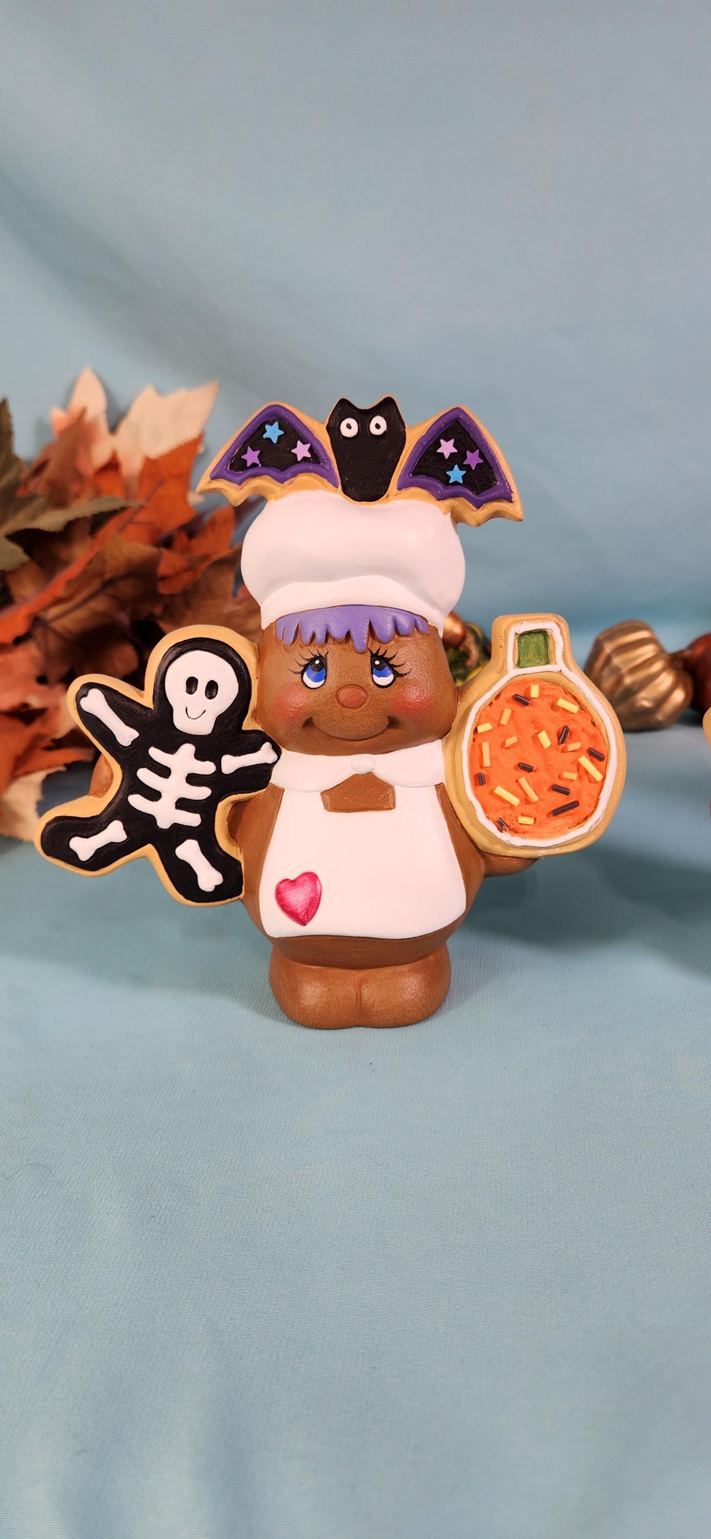 Bisque Halloween Gingerbread Friends 6in |  Set of 3 | Gift For Bakers | Faux Food | Free Shipping