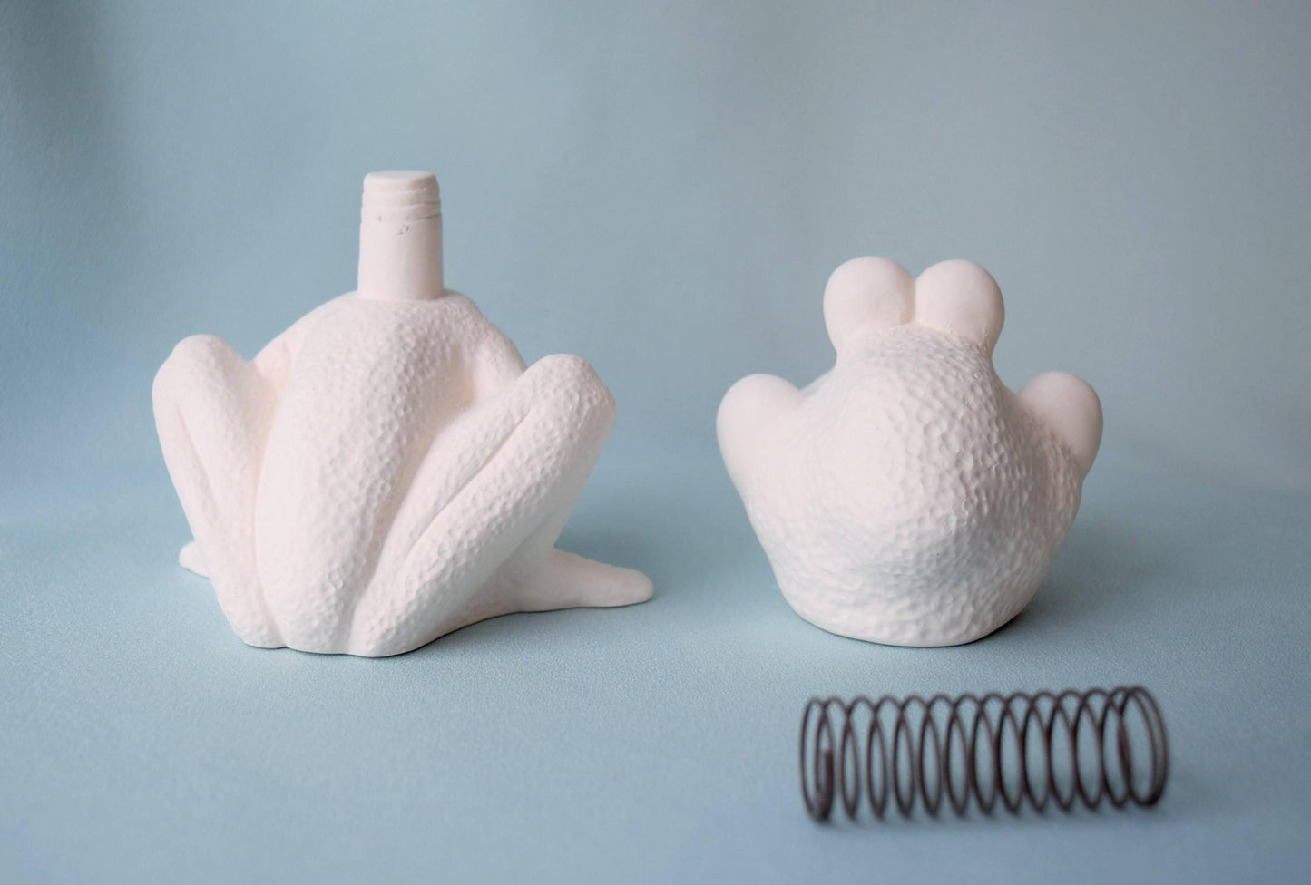 Bisque Bobble Head | Frog - Teresa&#39;s Ceramics