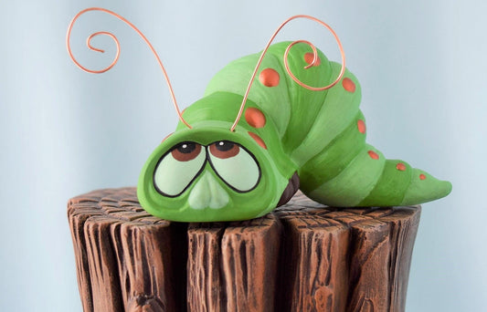 Green Wormy | Garden Decor - Teresa&#39;s Ceramics