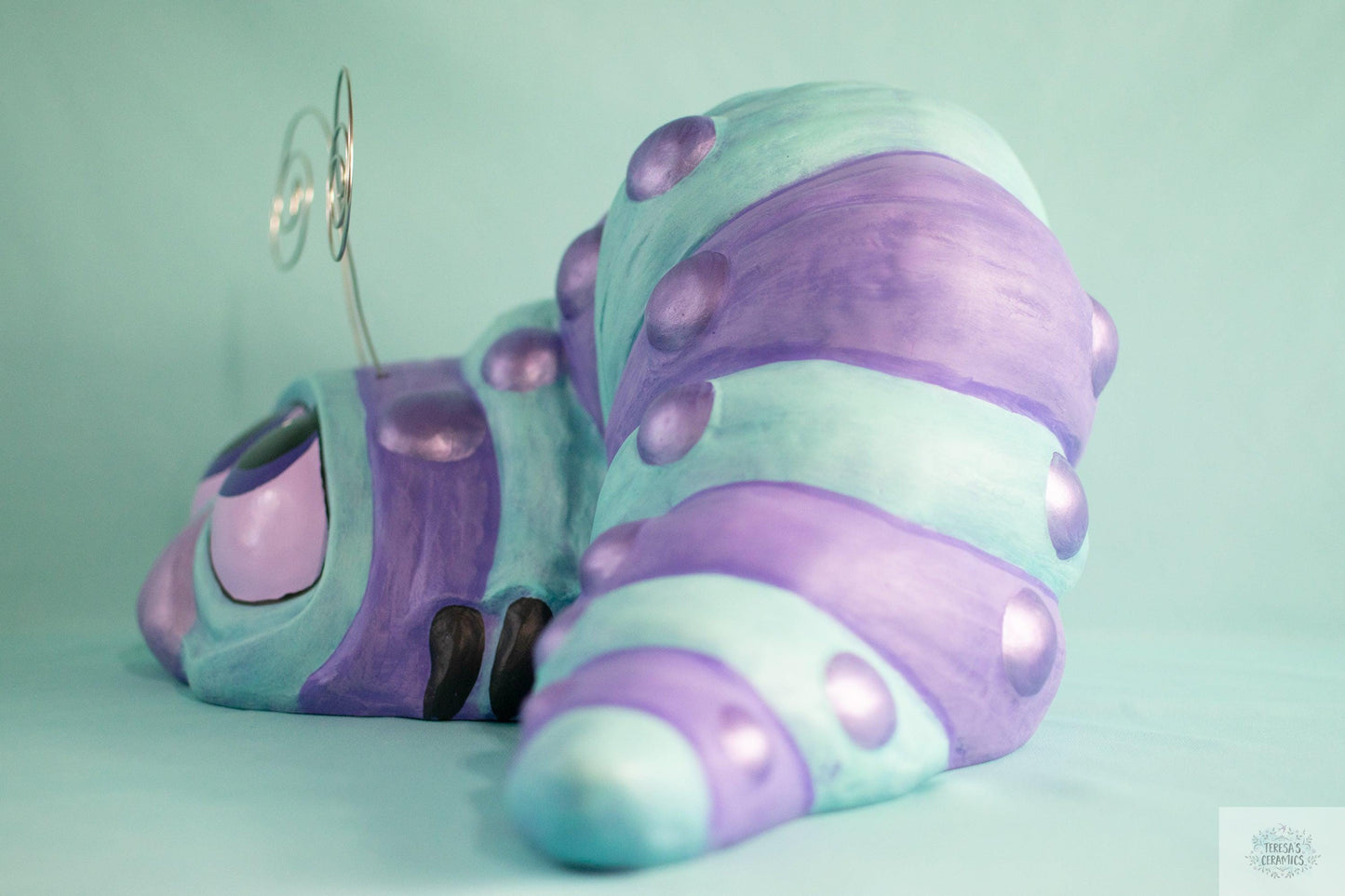 Giant Garden Wormy | Garden Worm Statue | Ceramic Patio Statue - Teresa&#39;s Ceramics
