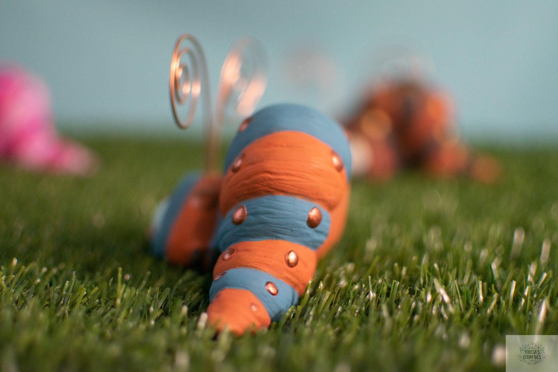 Boho Wormy | Whimsical Garden Worm | Caterpillar Yard Art - Teresa&#39;s Ceramics