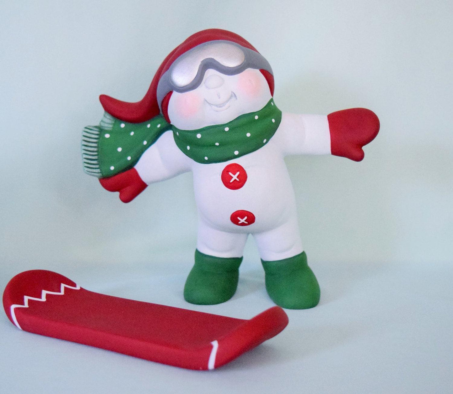 Snowboarding Snow Man - Teresa&#39;s Ceramics