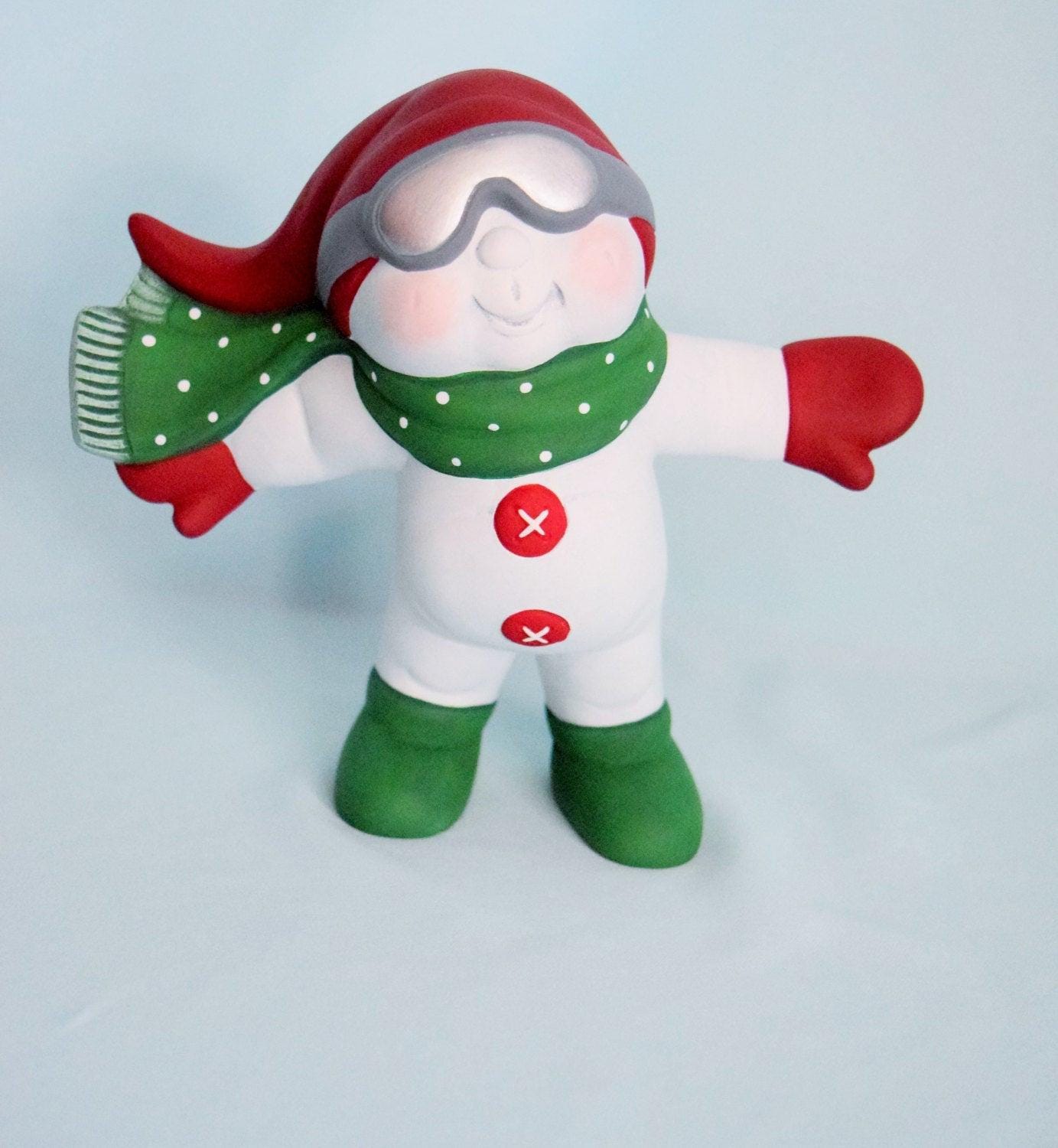 Snowboarding Snow Man - Teresa&#39;s Ceramics