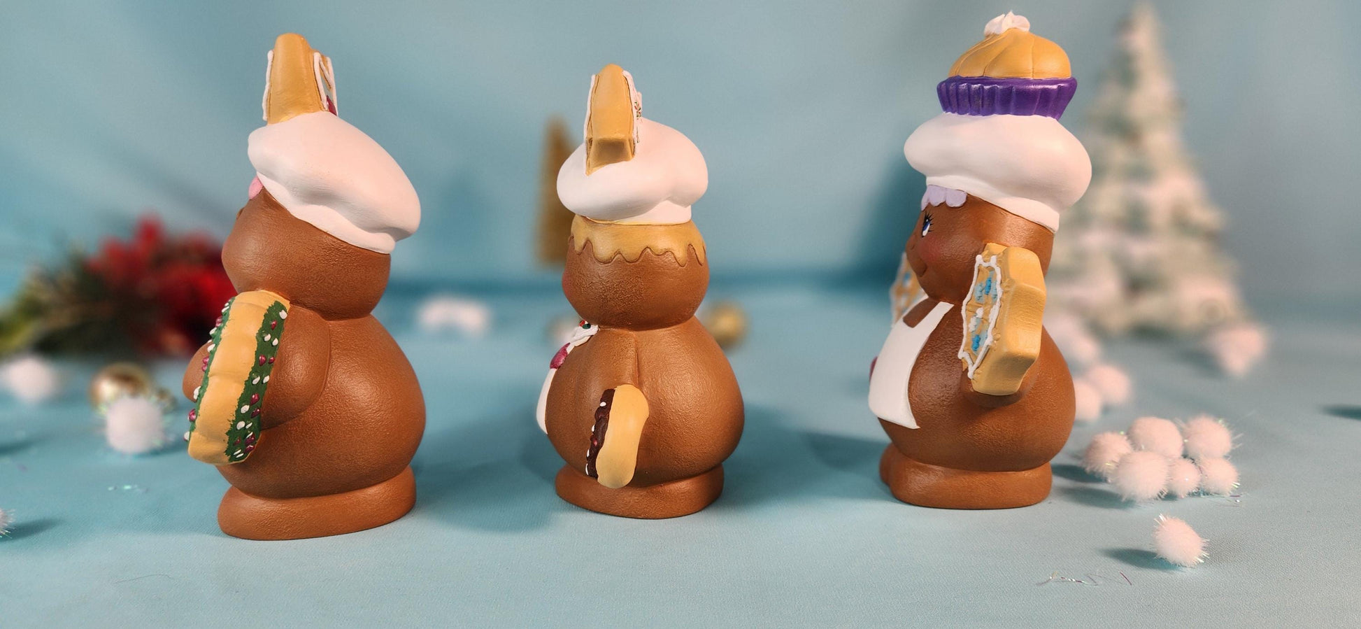 Set of 3 Christmas Gingerbread Bakers - Teresa&#39;s Ceramics