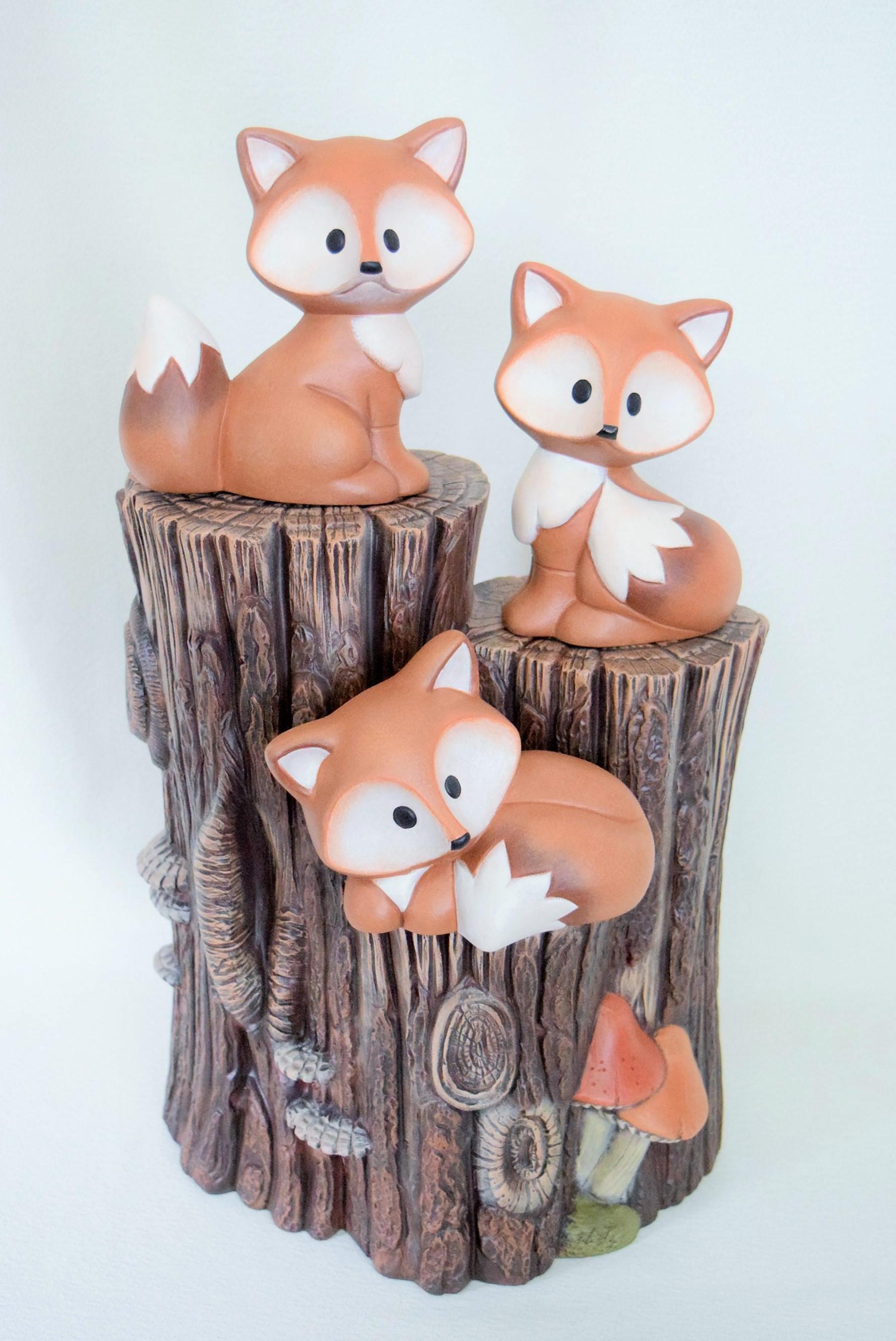 Baby Fox Set | Set of Three | Cute Woodland Foxes - Teresa&#39;s Ceramics