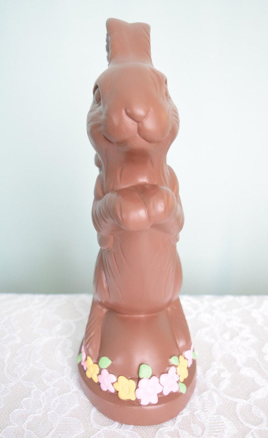 Ceramic Chocolate Easter Bunny - Faux Food - 10.5 Inches Tall - Teresa&#39;s Ceramics