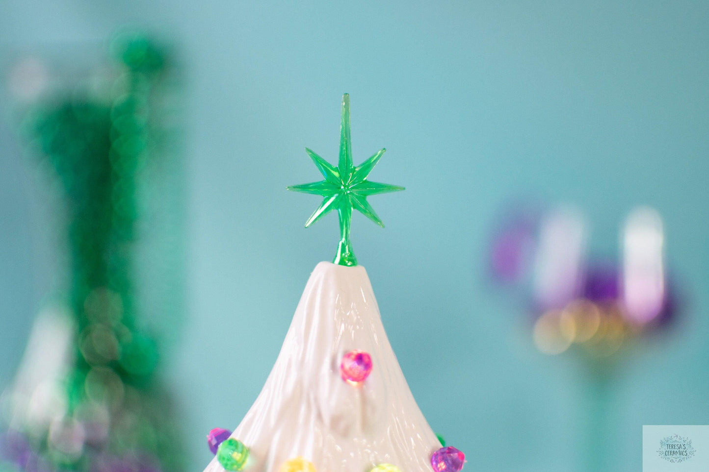 Mardis Gras Tree Light | Vintage Ceramic Tree | Heirloom Home Decor