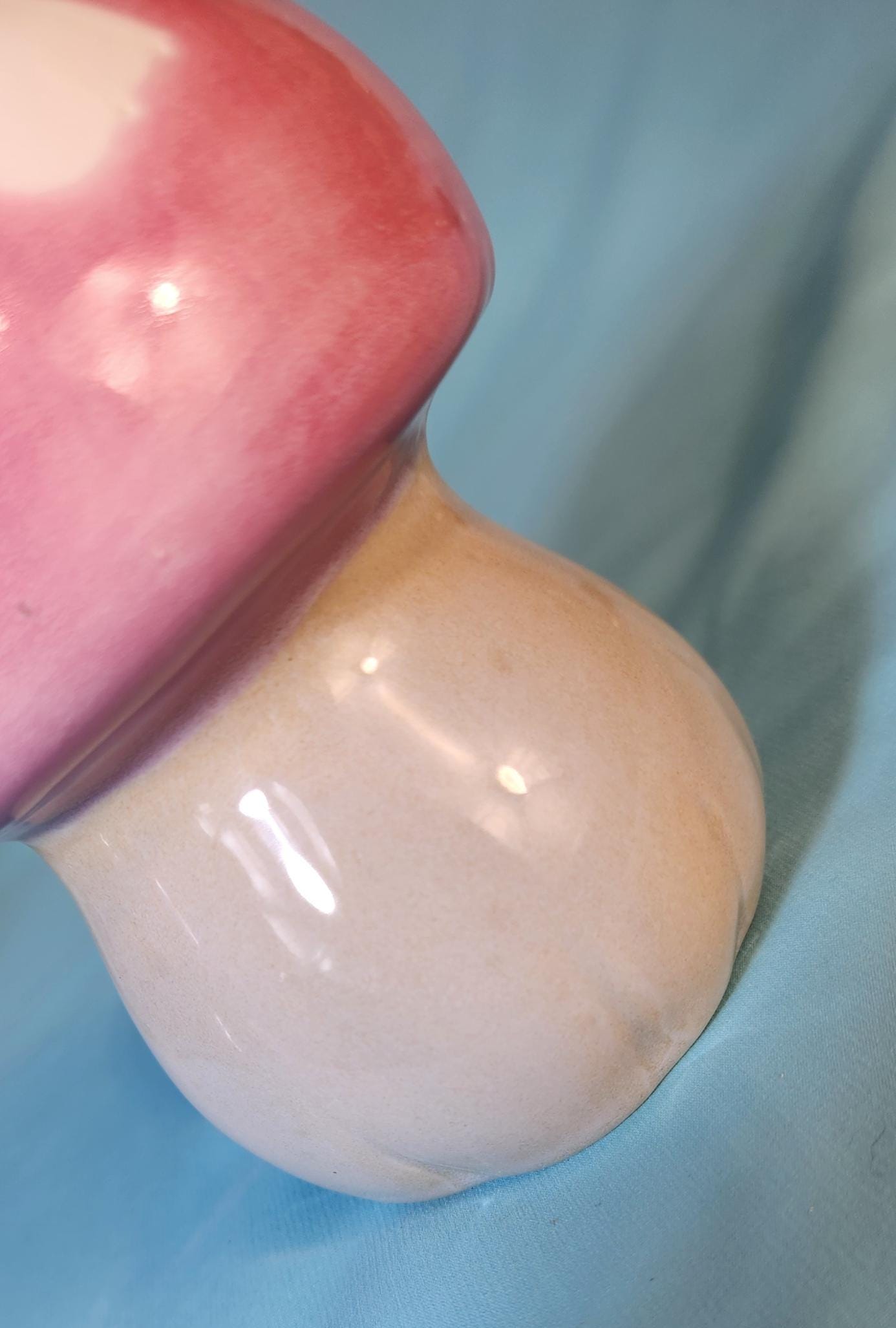 Handcrafted Pink Ceramic Mushroom Sculptures: Heart-Dotted Garden Decor & Whimsical Trippy Art