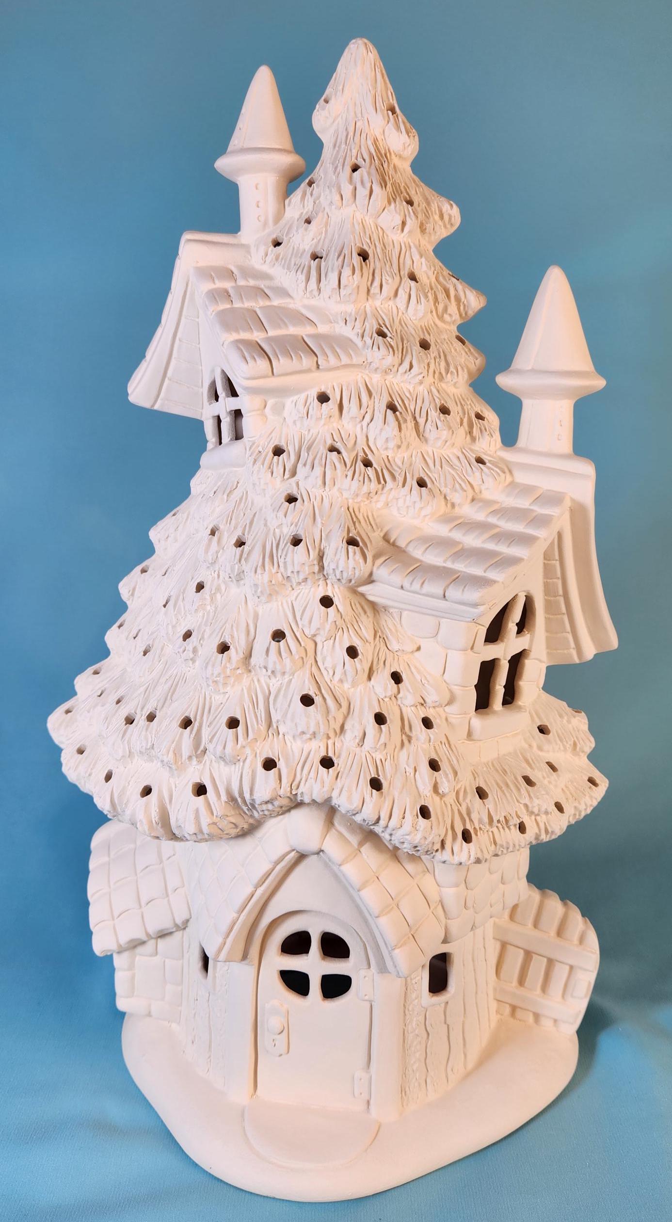 Enchanting Fairy Christmas Tree House - DIY Ceramic Bisque Painting Project for Kids & Adults - Teresa's Ceramics