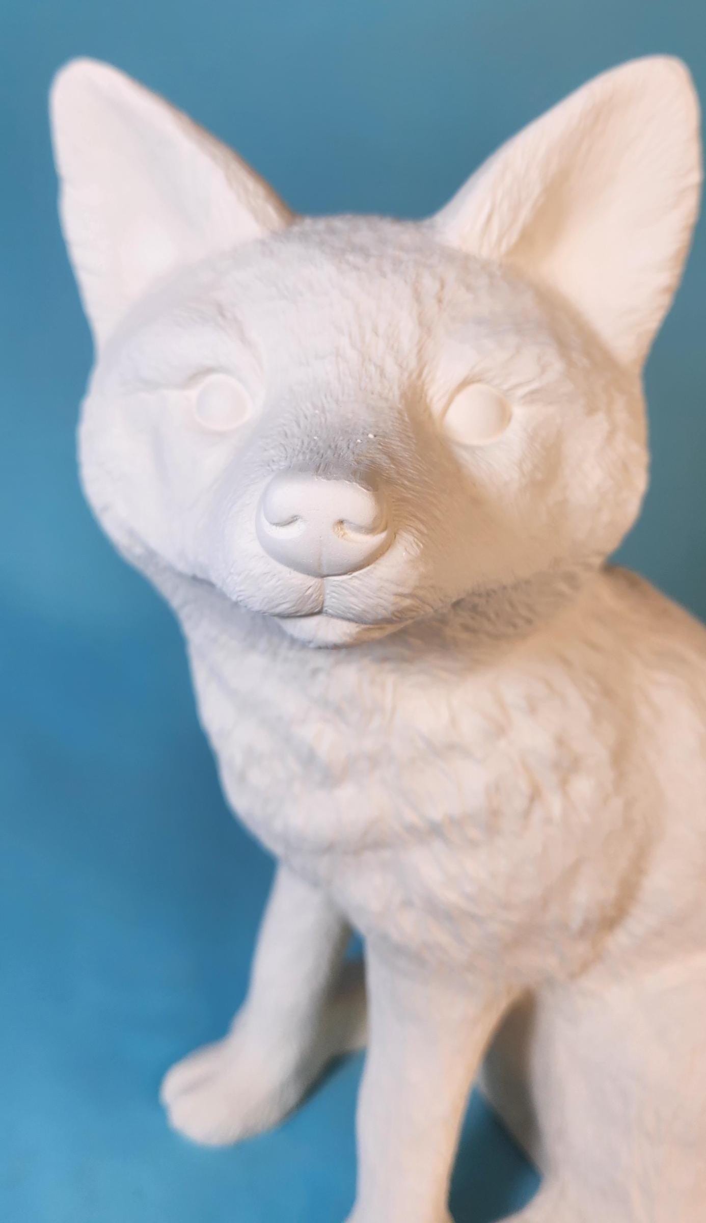 DIY Paintable Ceramic Woodland Fox Figurines - Craft Project for Home Decor & Art Enthusiasts