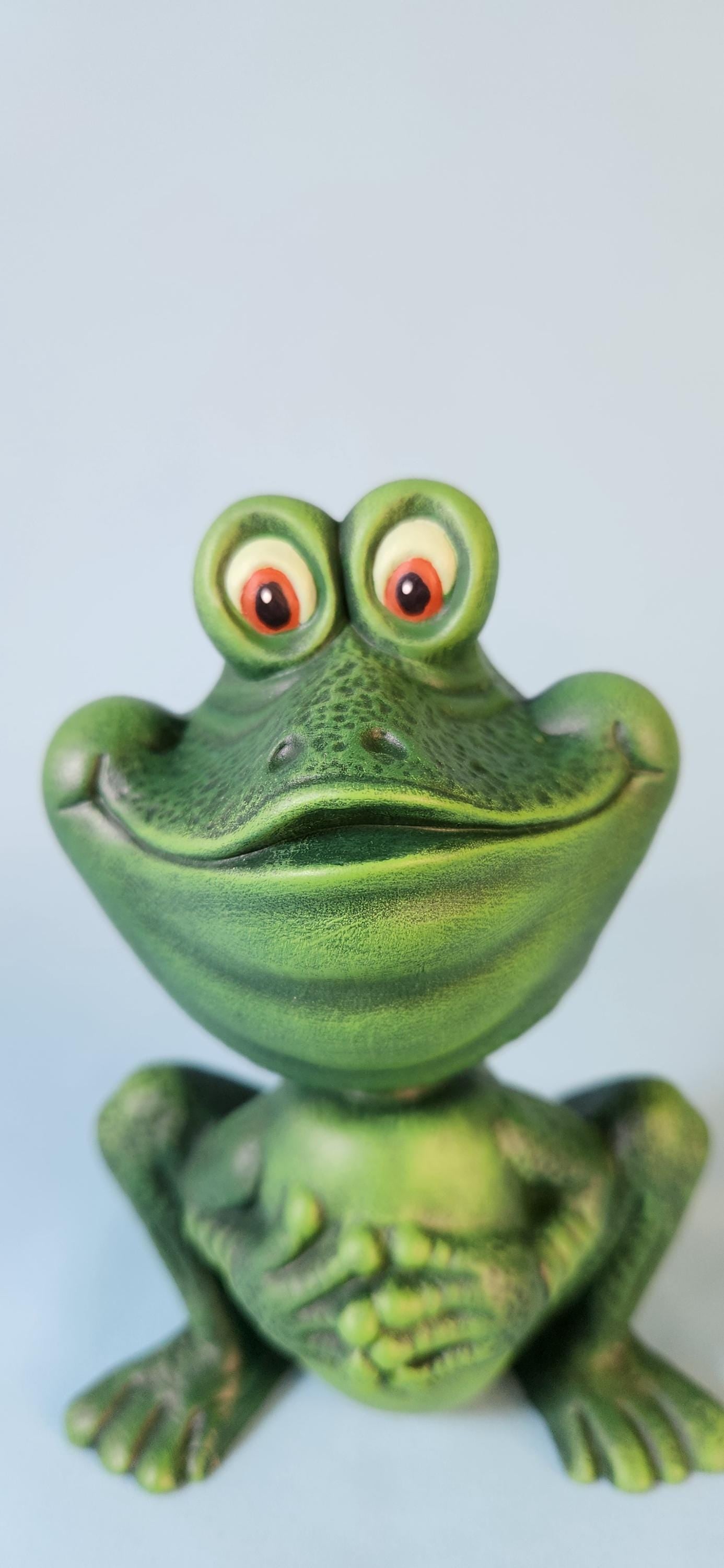 Ceramic Bobblehead Frog: Cute Collectible Nodder, Woodland Nursery Decor