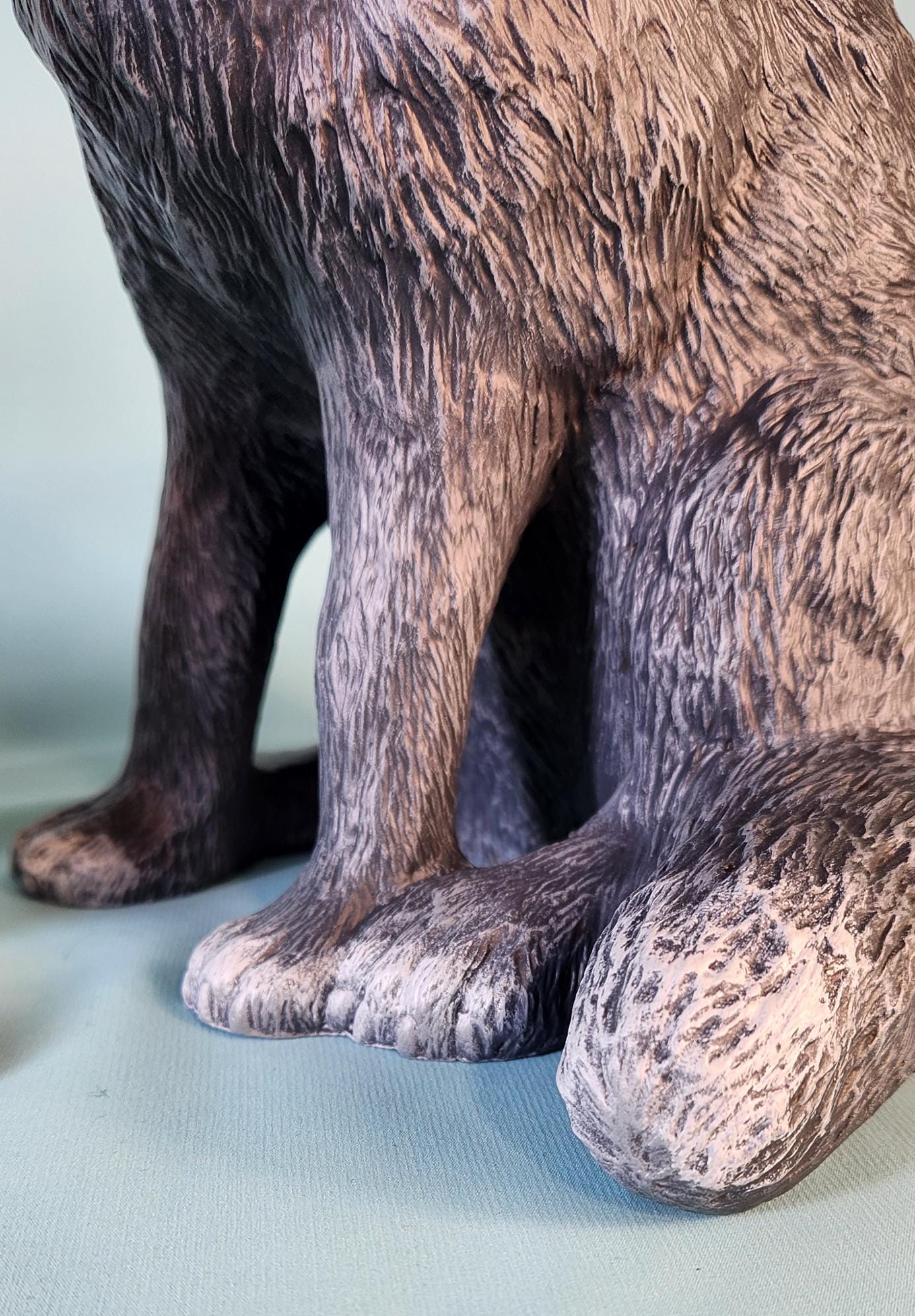 Lifelike Gray Woodland Fox Pair Sculpture - Handcrafted Forest Animal Figurines for Home Decor