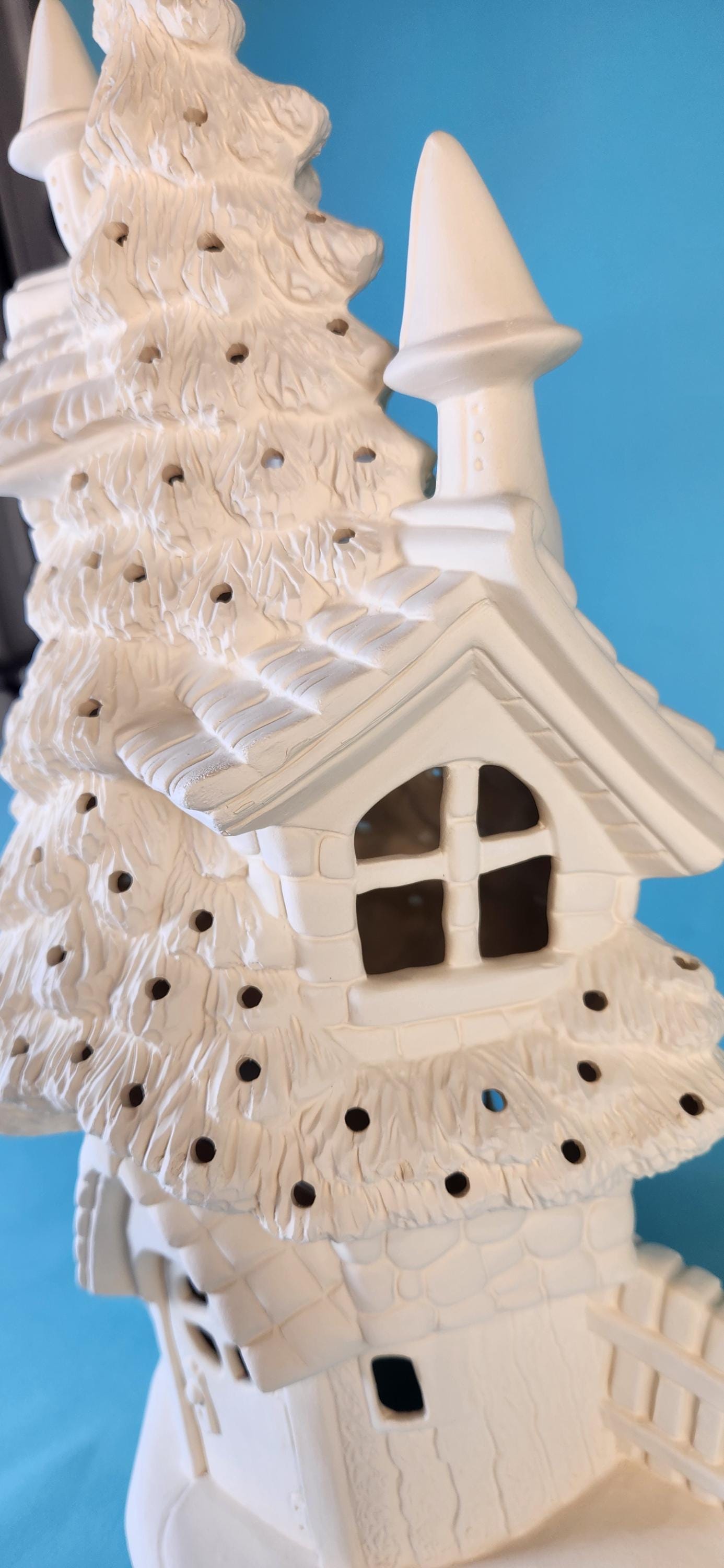 Enchanting Fairy Christmas Tree House - DIY Ceramic Bisque Painting Project for Kids & Adults - Teresa's Ceramics