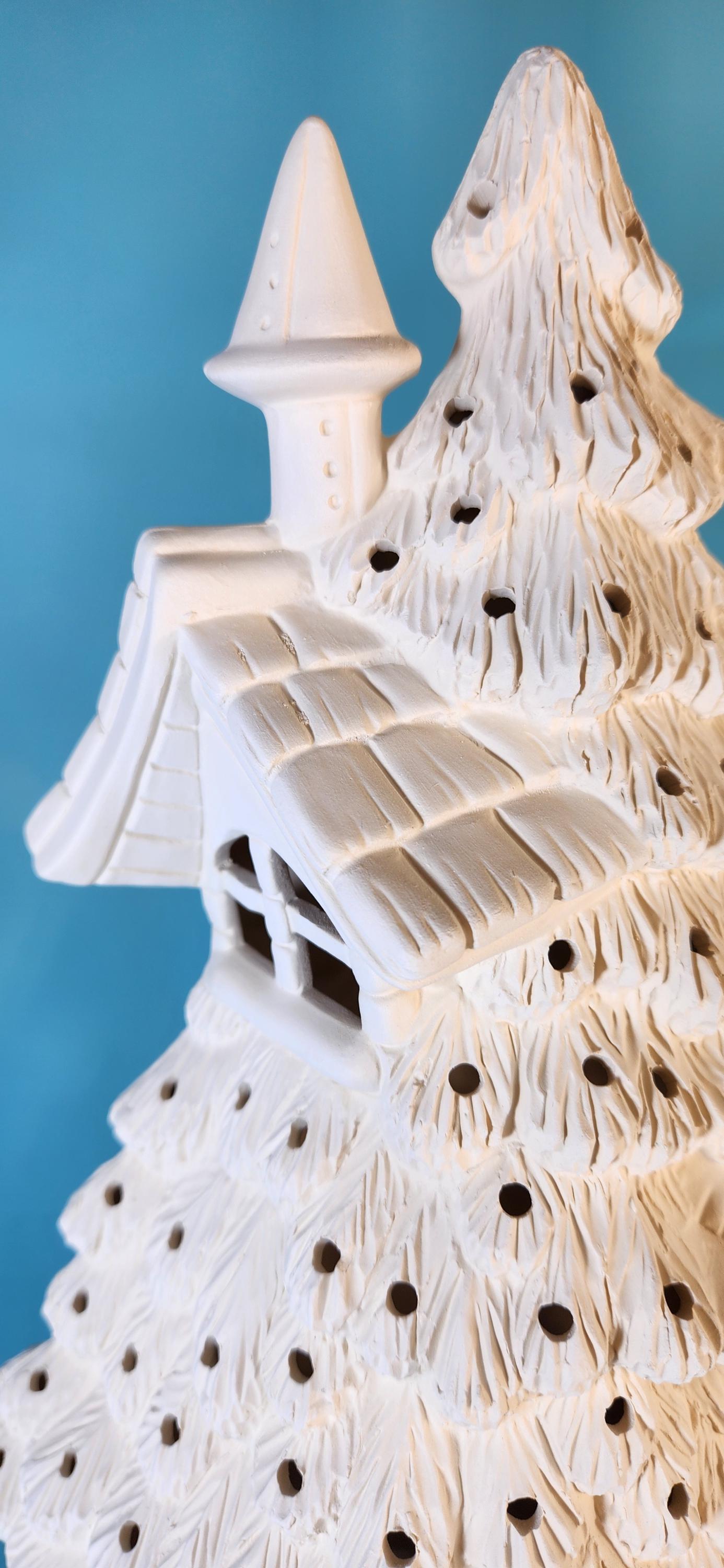 Enchanting Fairy Christmas Tree House - DIY Ceramic Bisque Painting Project for Kids & Adults - Teresa's Ceramics