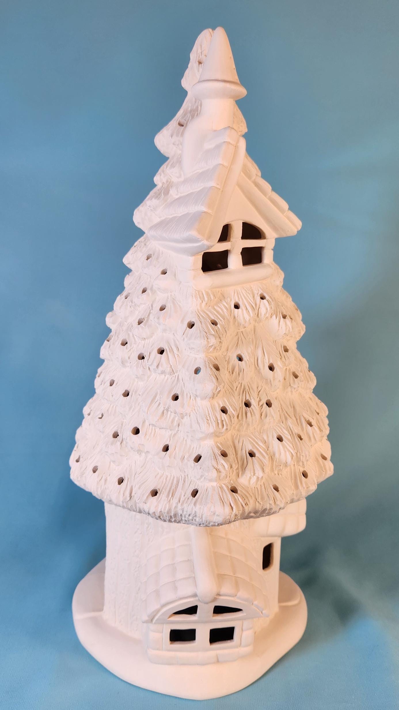 Enchanting Fairy Christmas Tree House - DIY Ceramic Bisque Painting Project for Kids & Adults - Teresa's Ceramics