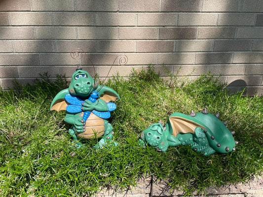 Pair of ceramic Dragons, fantasy dragons, protectors of the kingdom - Teresa's Ceramics