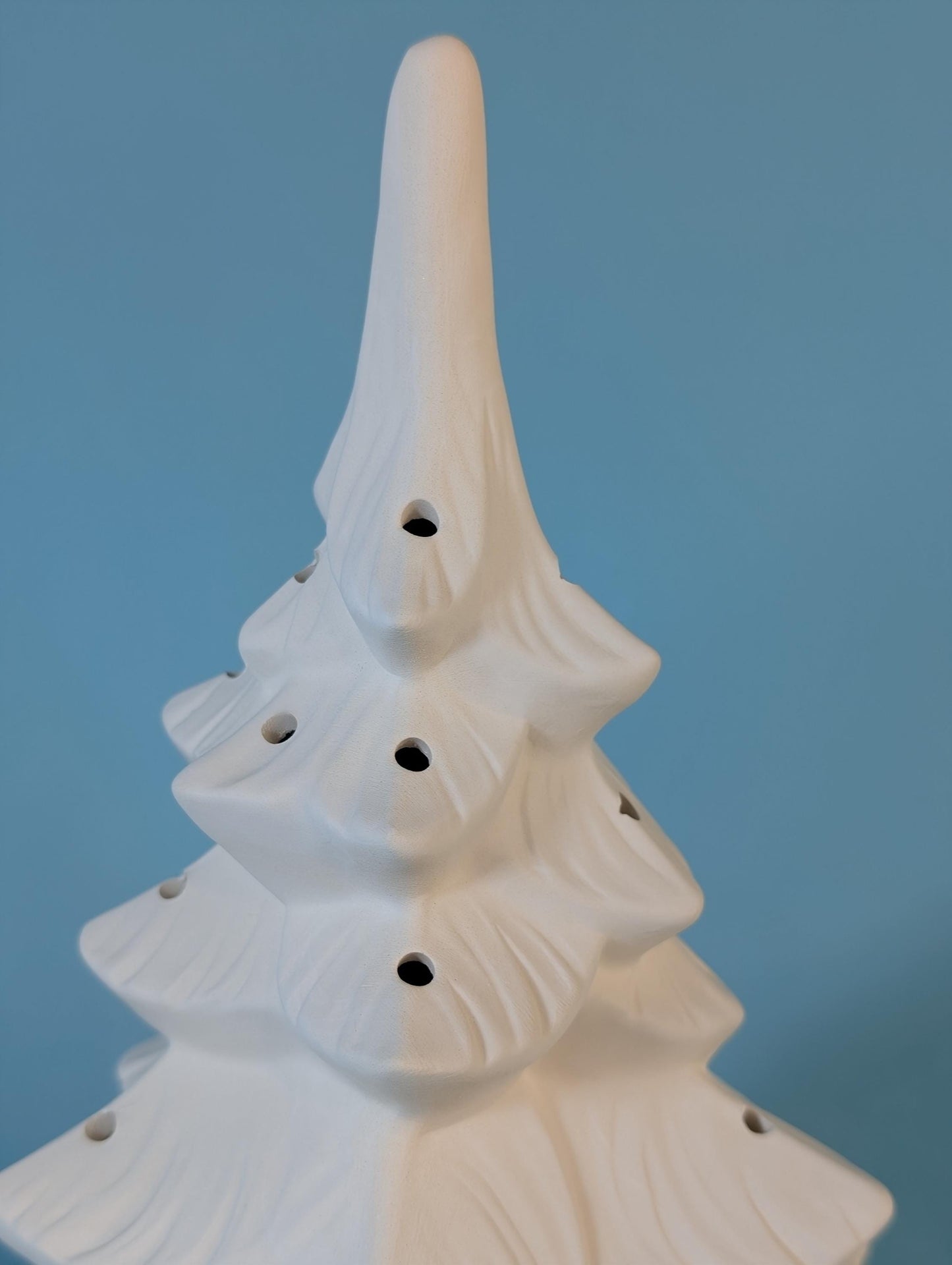Vintage Seely Unpainted Ceramic Christmas Tree - DIY Holiday Décor Nostalgic Tabletop Ornament