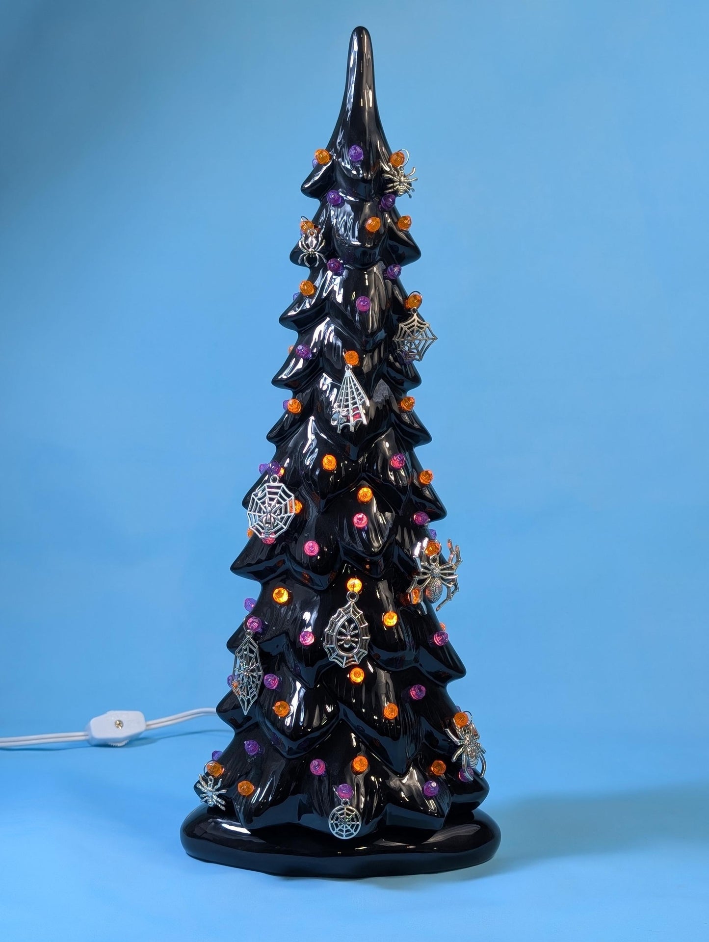 Illuminated Wispy Ghost Ceramic Tree | Spooky Halloween Decor | Retro Heirloom Fall Home Accent