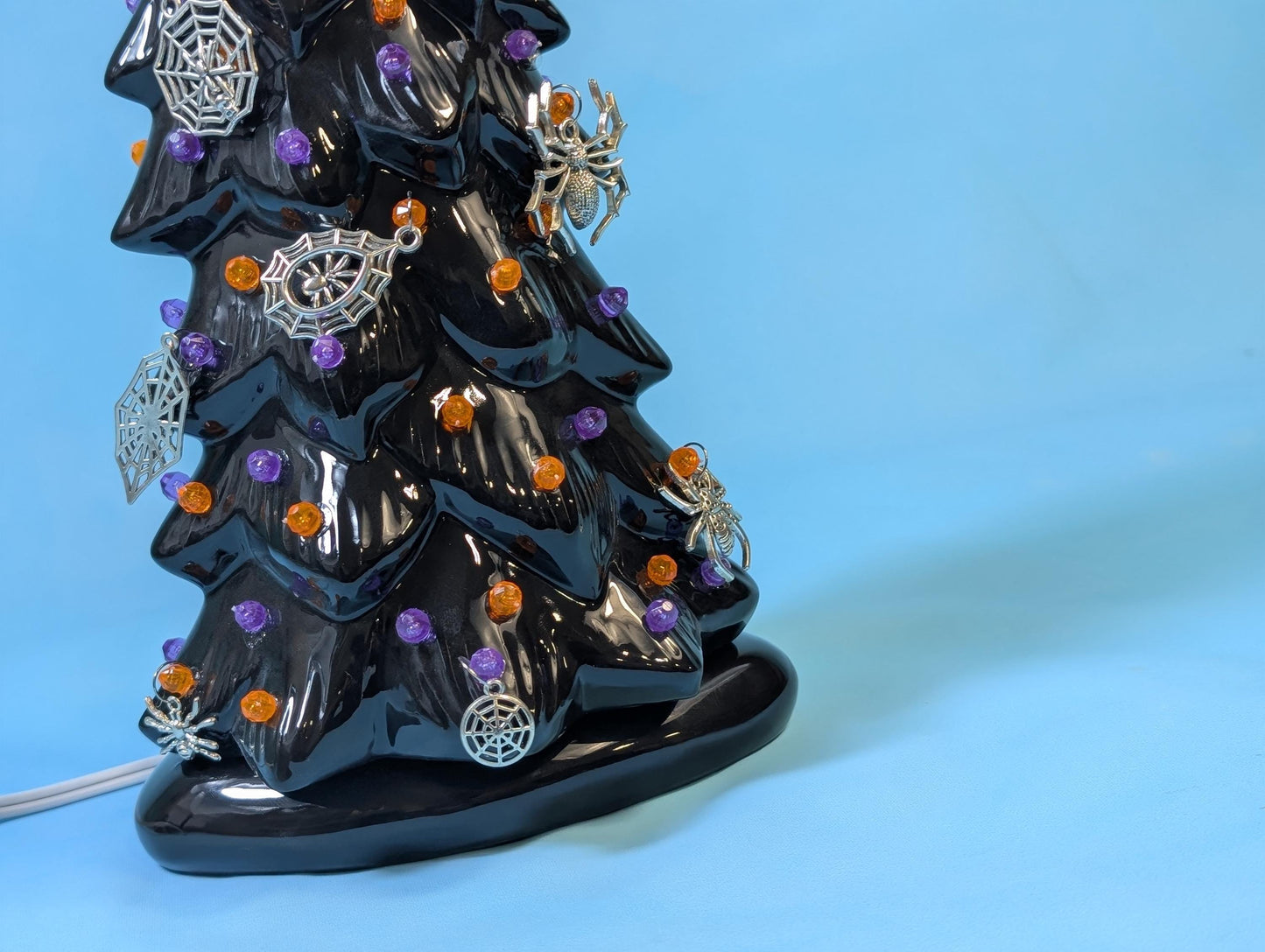 Illuminated Wispy Ghost Ceramic Tree | Spooky Halloween Decor | Retro Heirloom Fall Home Accent