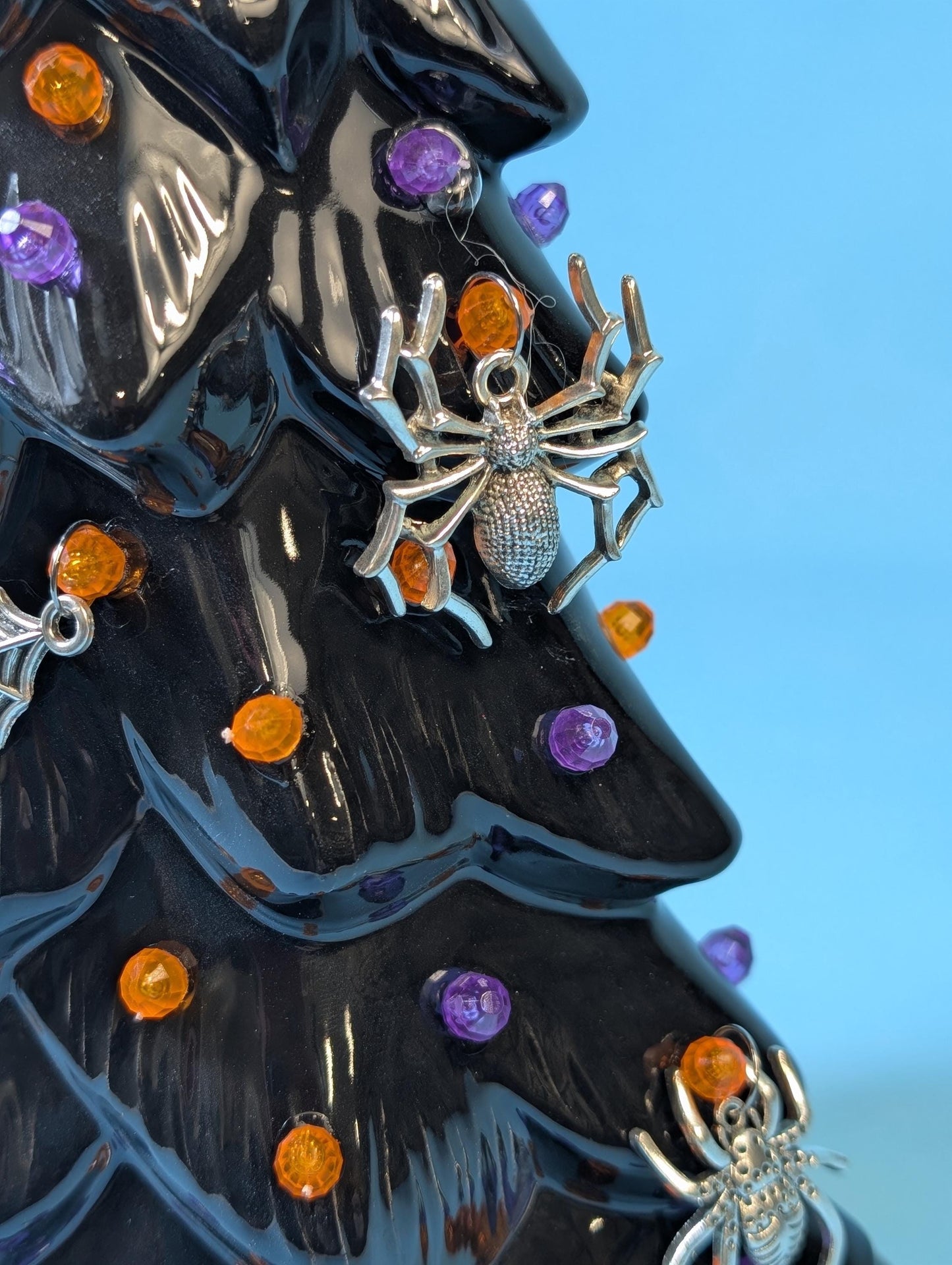 Illuminated Wispy Ghost Ceramic Tree | Spooky Halloween Decor | Retro Heirloom Fall Home Accent