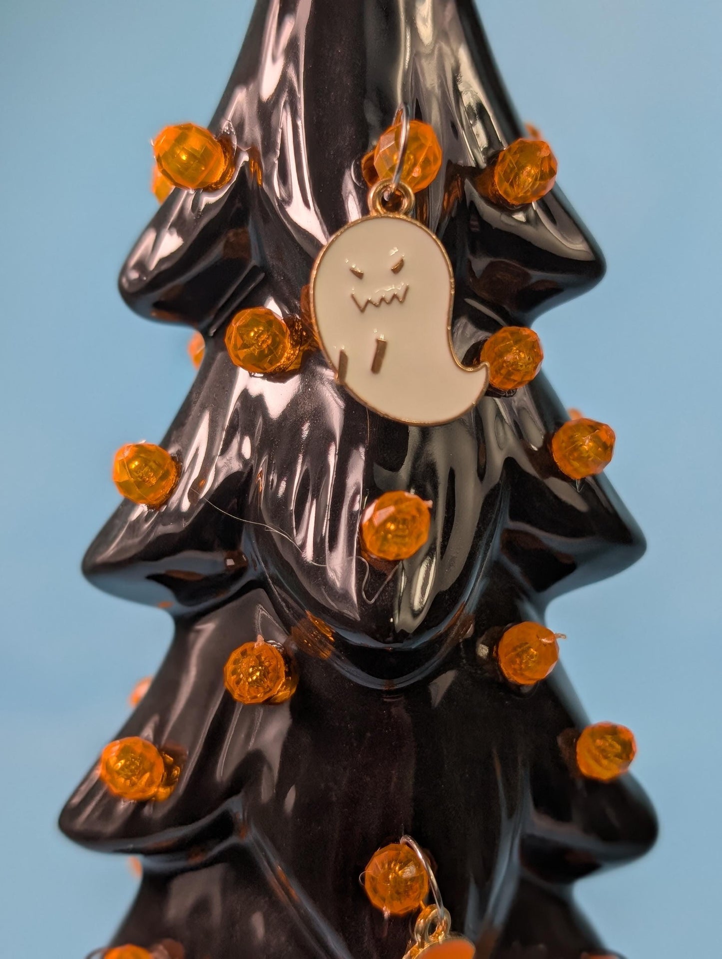 Illuminated Wispy Ghost Ceramic Tree | Spooky Halloween Decor | Retro Heirloom Fall Home Accent