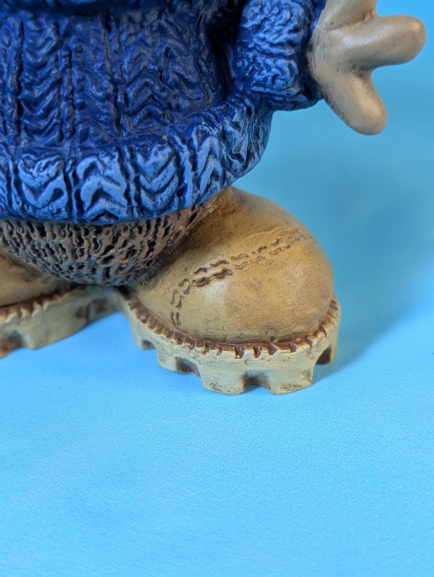 Cozy Sweater-Clad Mouse in Work Boots Figurine - Miniature Winter Decor Collectible