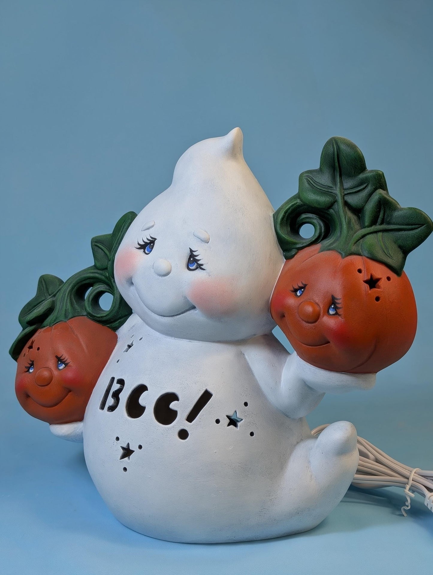 Illuminated Jack the Ghost: Spooky Halloween Pumpkin Decor with LED Lights - Eerie Centerpiece | READY To SHIP!
