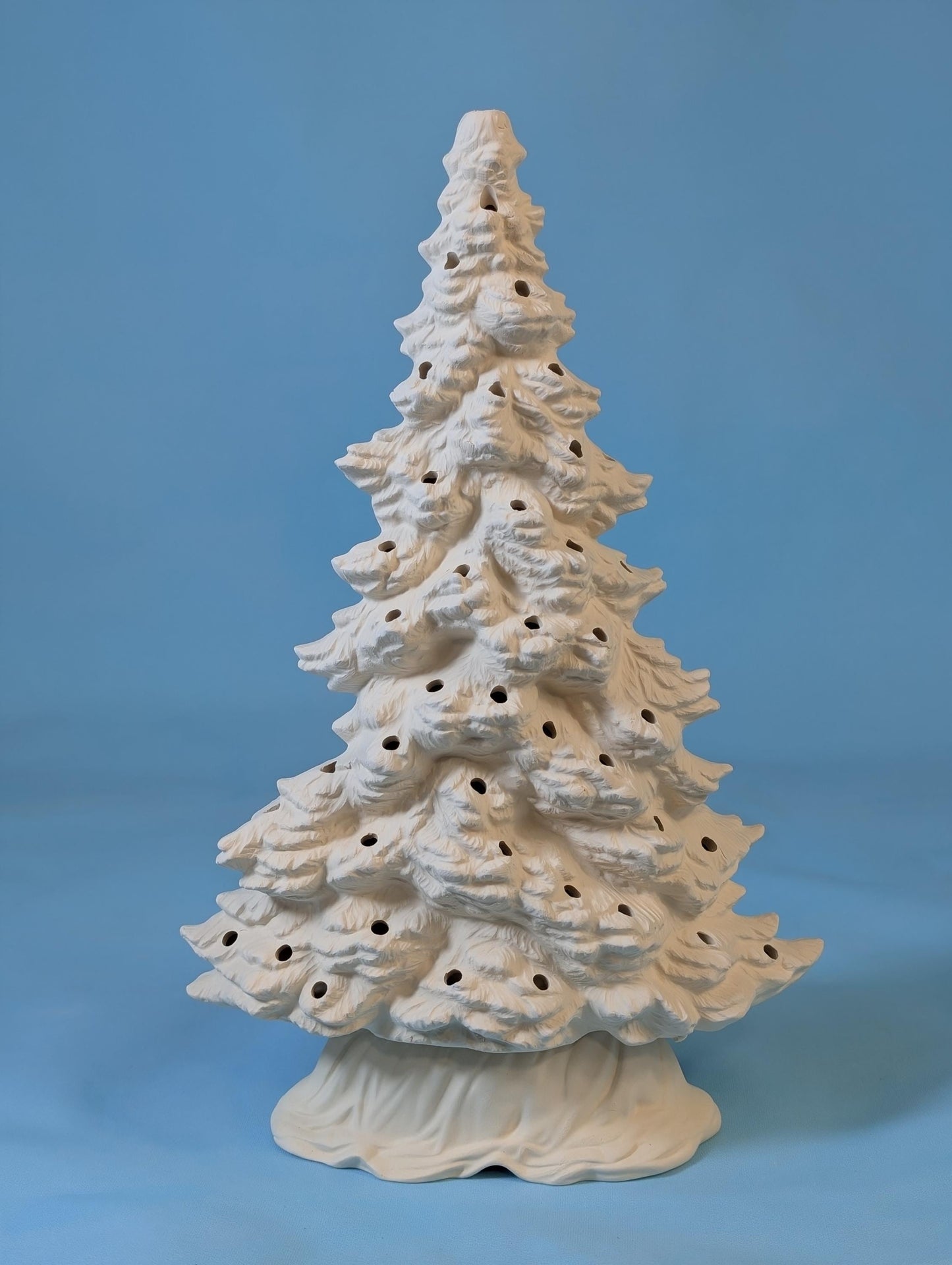 9.75 inch Tampa Bay Ceramic Christmas Tree - Multicolor Lights Low Profile Bluegrass Holiday Decoration