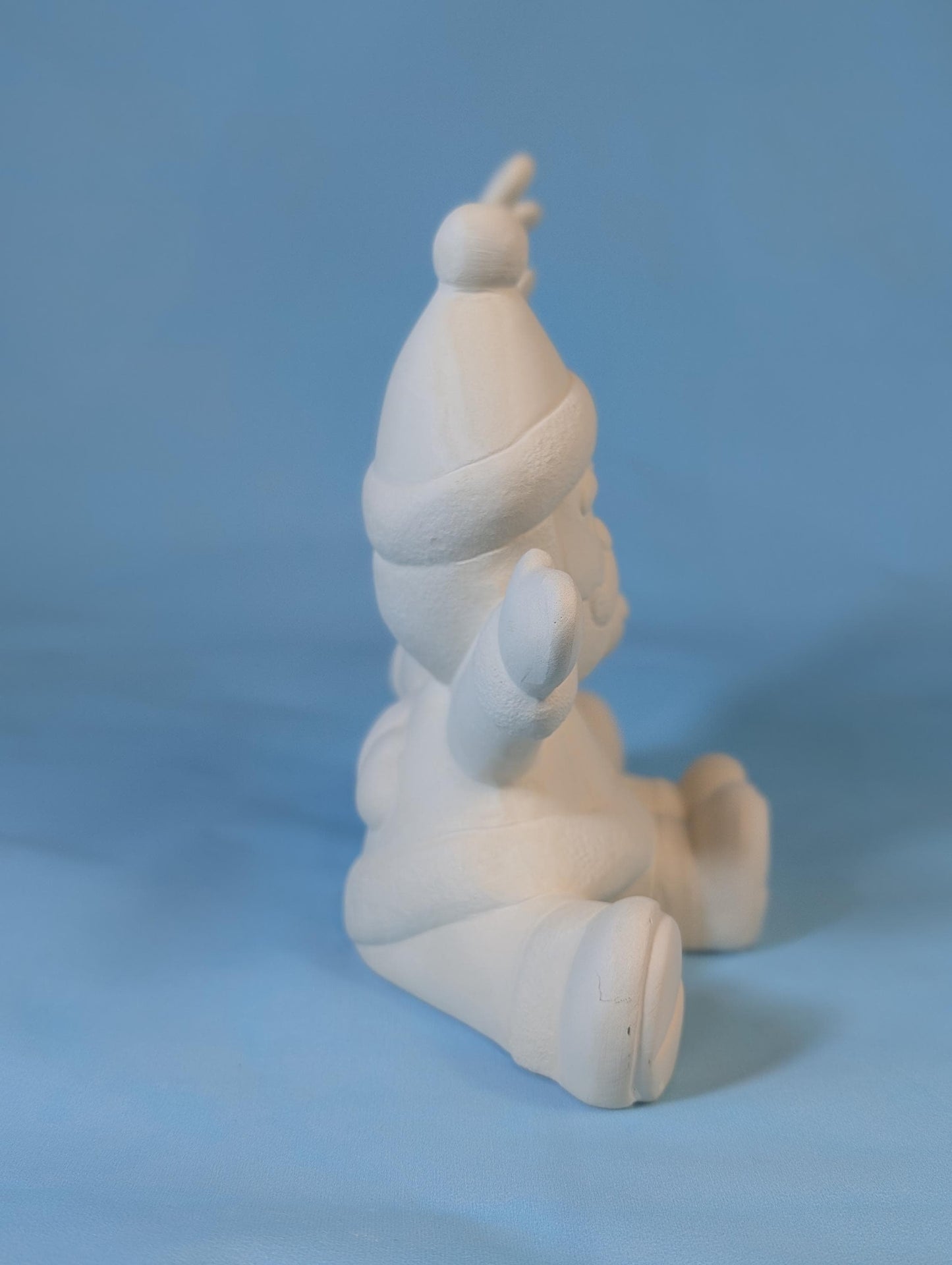 DIY Paintable Ceramic Santa & Snowman Duo: Holiday Christmas Decor, Customizable Winter Craft Project