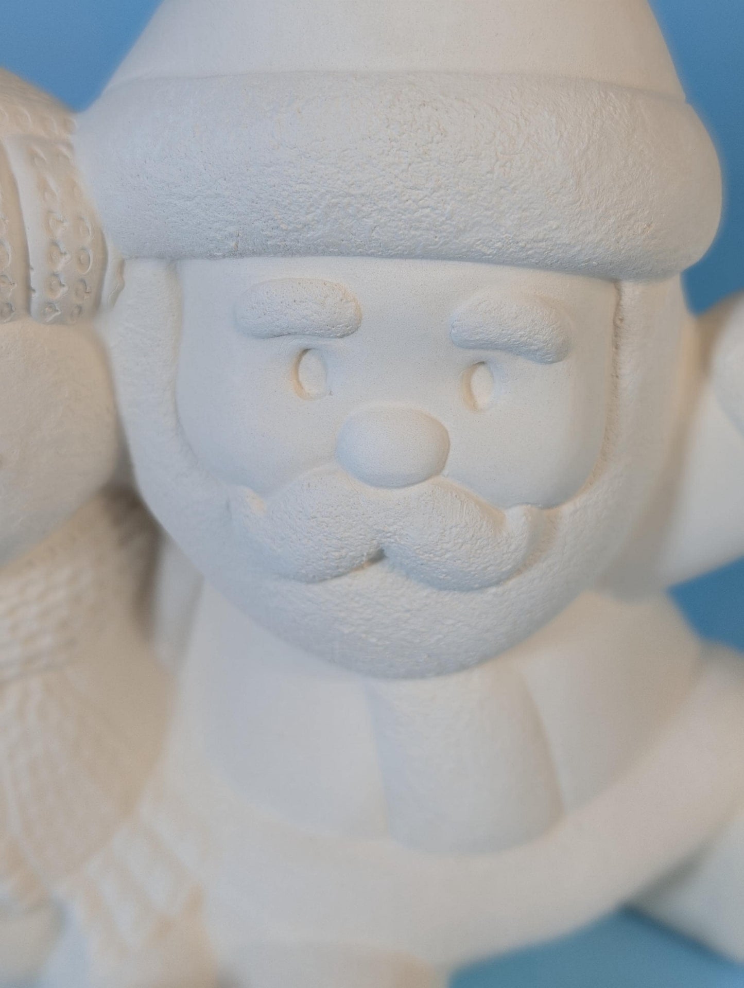 DIY Paintable Ceramic Santa & Snowman Duo: Holiday Christmas Decor, Customizable Winter Craft Project