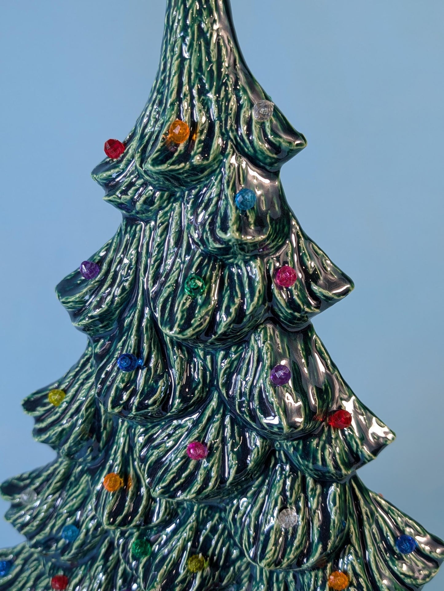 Rare 16-inch Thin Profile Nowell Ceramic Christmas Tree - Vintage Holiday Decoration