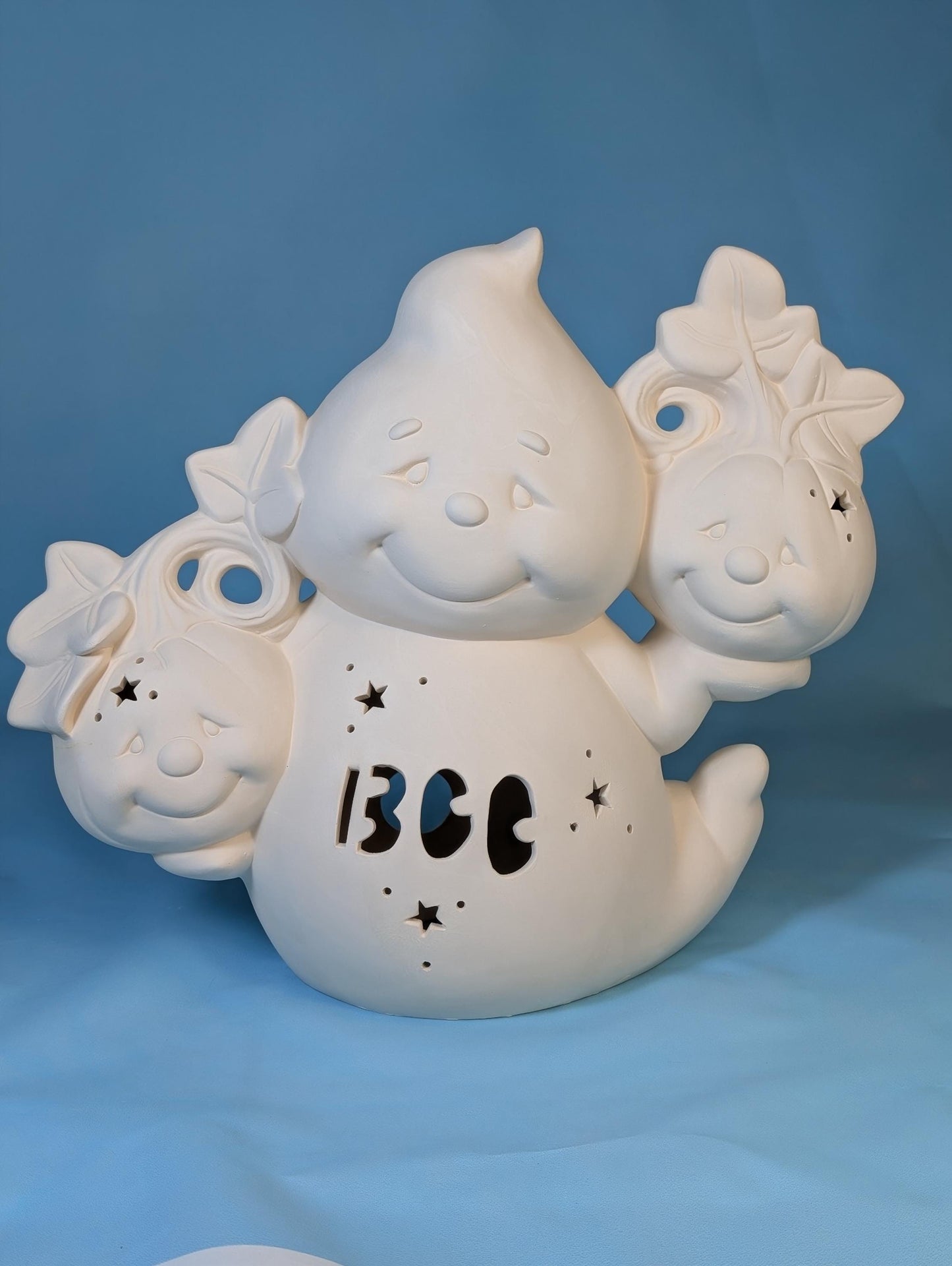 Illuminated Unpainted Halloween Ghost Pumpkin Decoration - DIY Craft Project - Spooky Decor | READY To SHIP