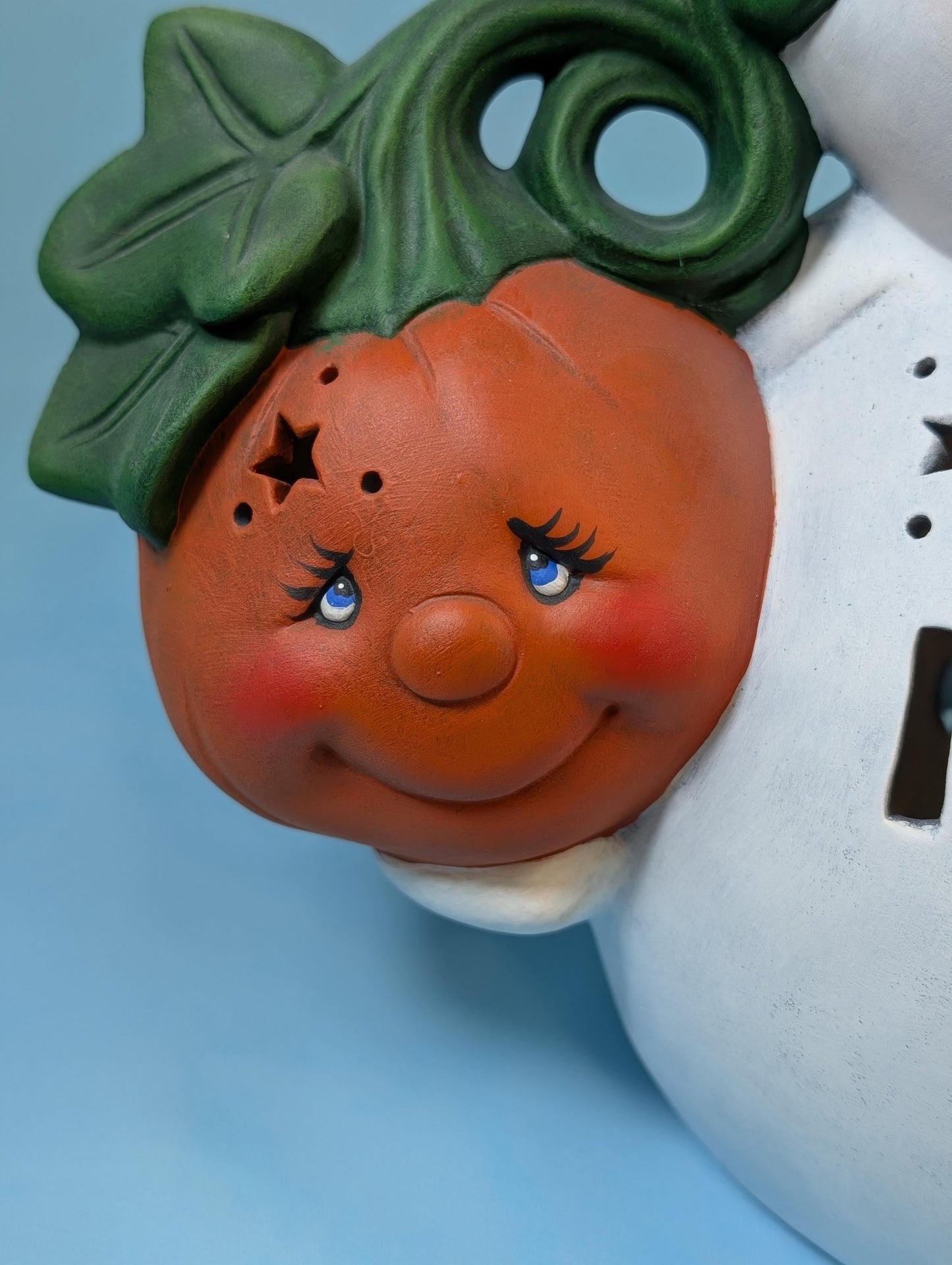 Illuminated Jack the Ghost: Spooky Halloween Pumpkin Decor with LED Lights - Eerie Centerpiece | READY To SHIP!