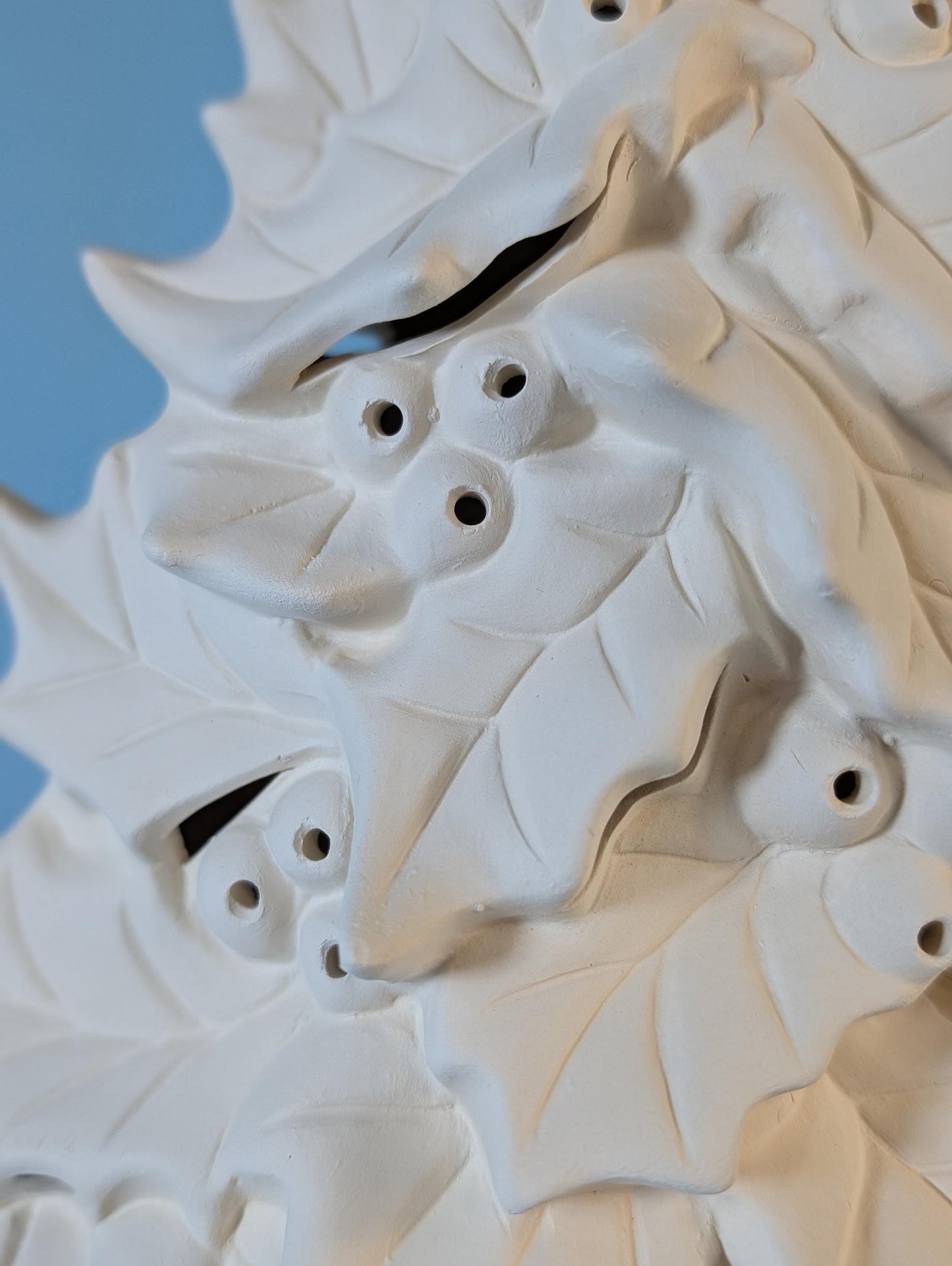 Unfinished Ceramic Holly Tree Bisque for DIY Holiday Crafts - 16.5 Inch Tall Clay Magic