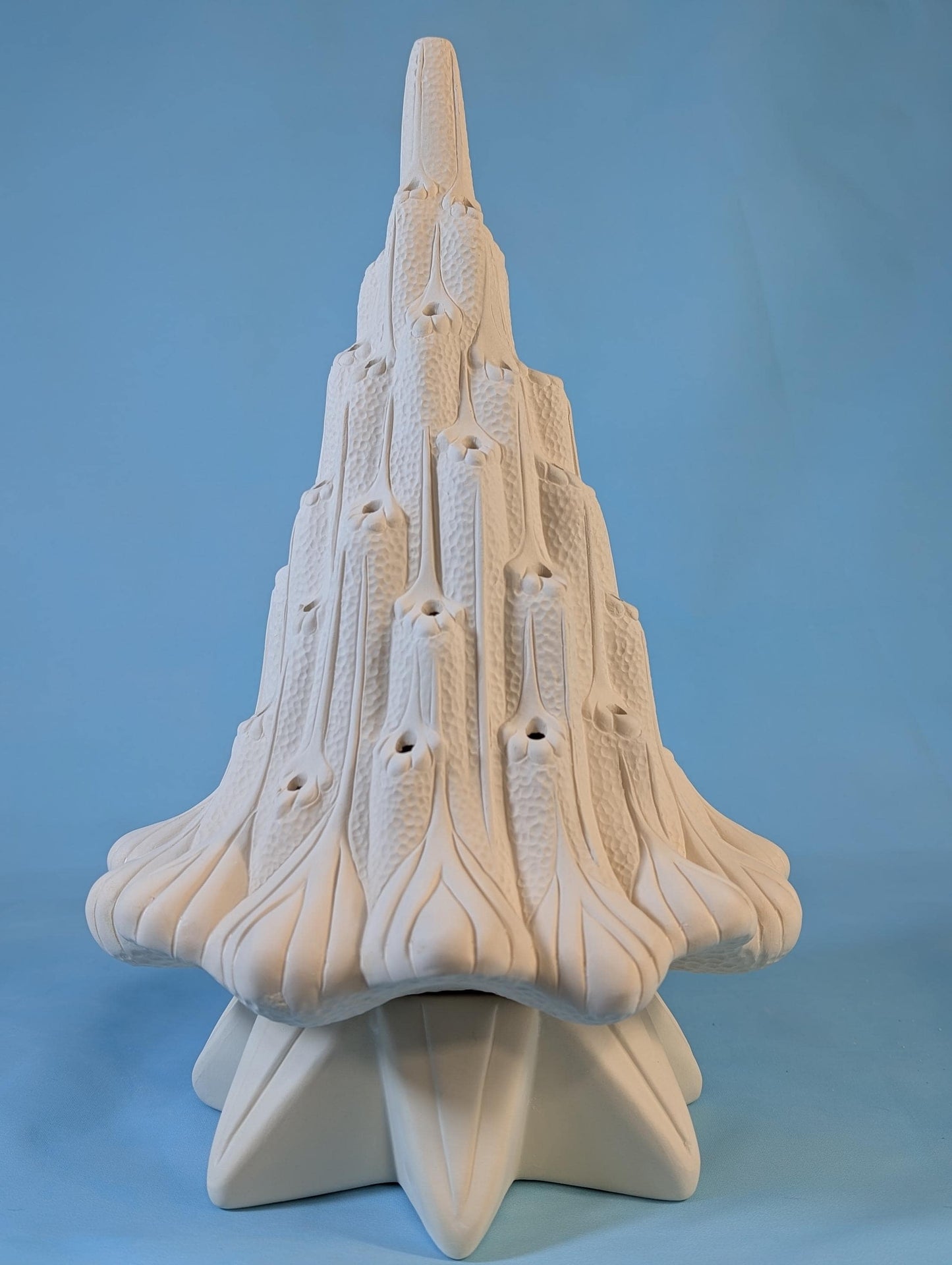 Unfinished Ceramic Bisque Lava Tree Sculpture - 14 Inch Tall Clay Art for DIY Painting