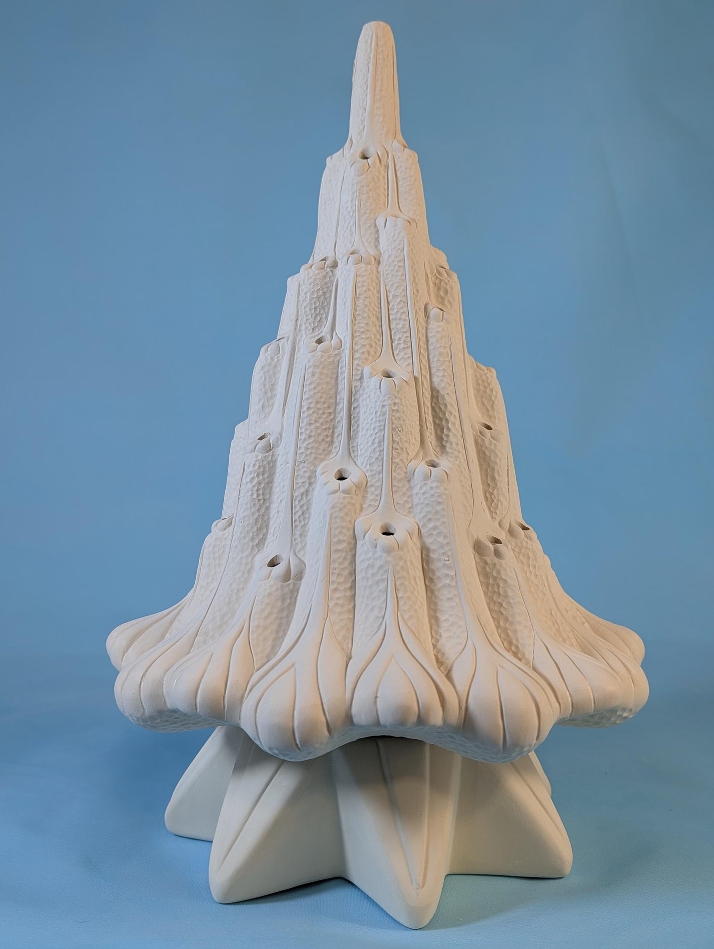 Unfinished Ceramic Bisque Lava Tree Sculpture - 14 Inch Tall Clay Art for DIY Painting