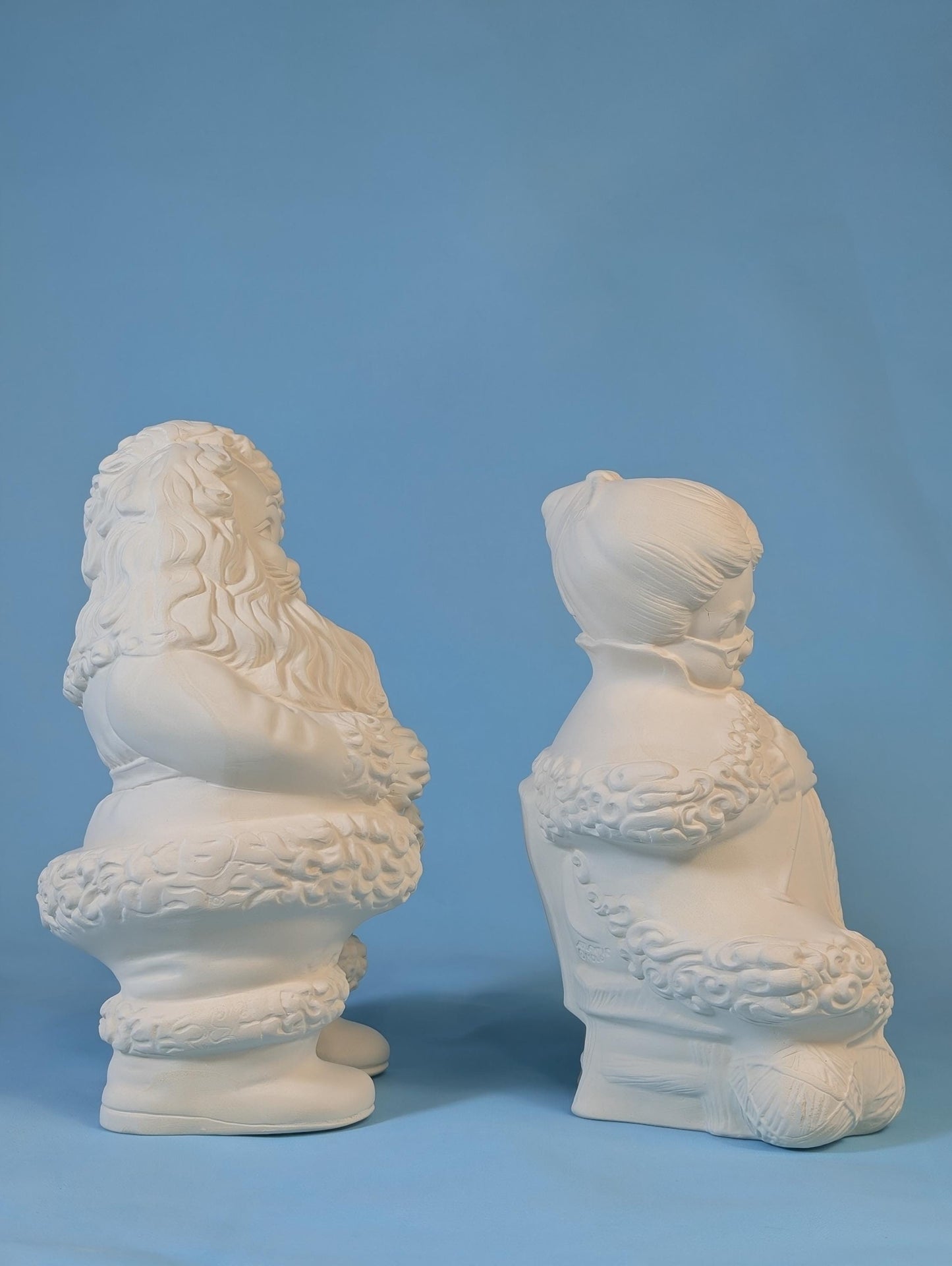 RESERVED for Allison - 11 sets paintable Mr. and Mrs. Claus Ceramic Figurines - DIY Christmas Décor for Crafters and Artists