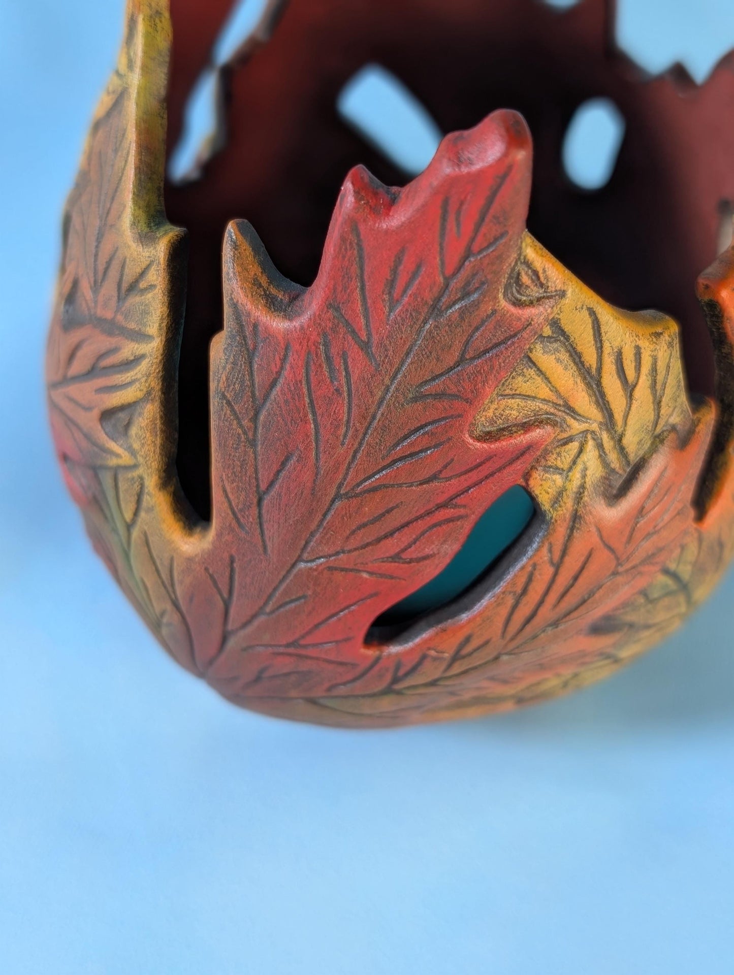 Ceramic Maple Leaf Candle Holder: Autumn Wedding Centerpiece | Fall Decor for Tables & Celebrations