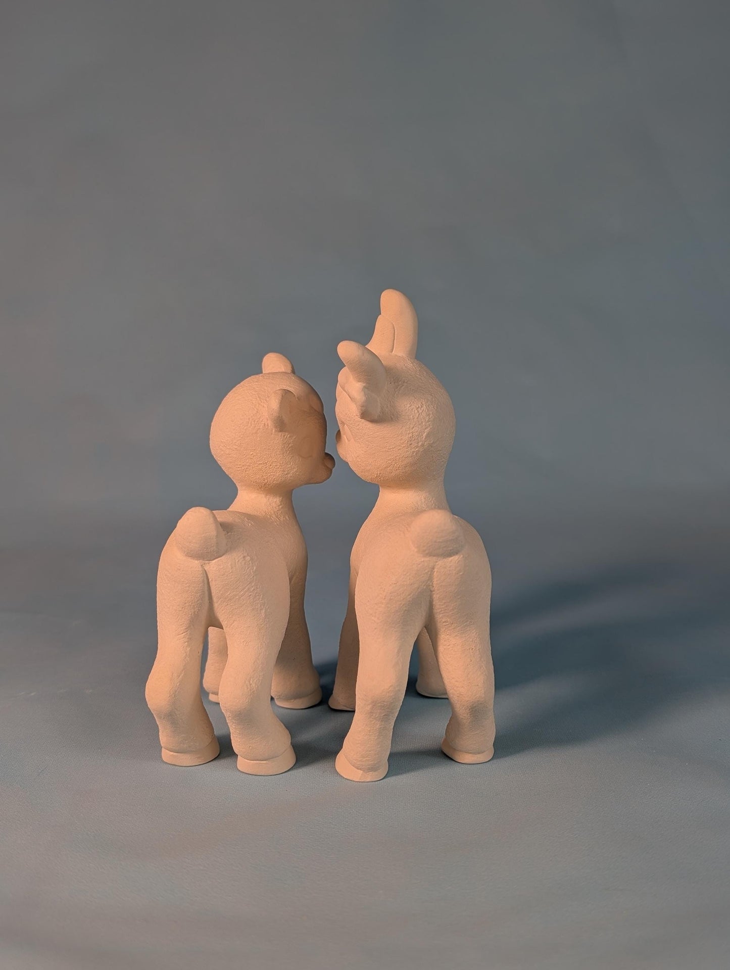 READY TO Paint - Bisque Ceramic Reindeer - Cute Reindeer Couple - Christmas Decoration -  gift under 20 - Stocking stuffer