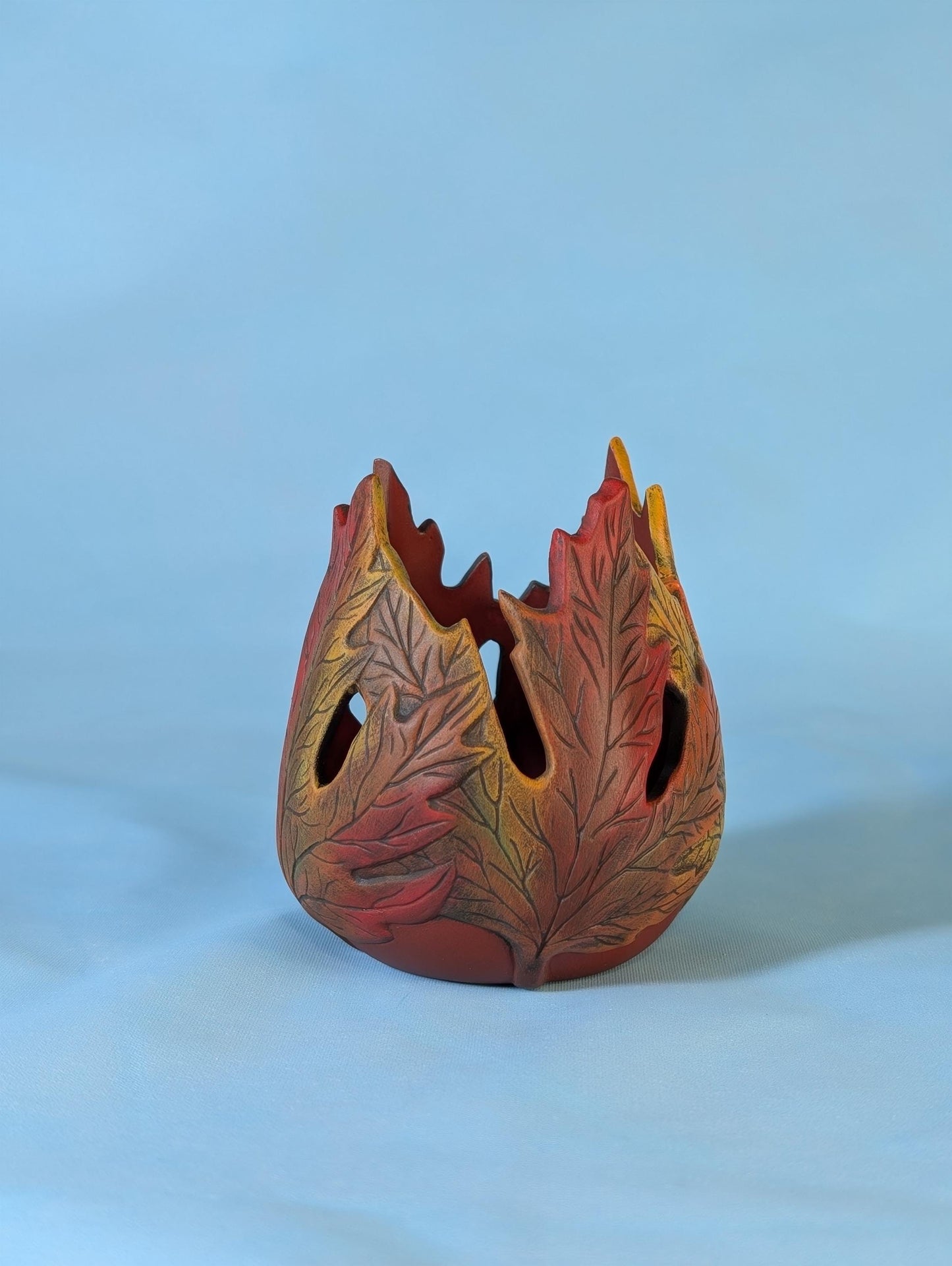 Ceramic Maple Leaf Candle Holder: Autumn Wedding Centerpiece | Fall Decor for Tables & Celebrations