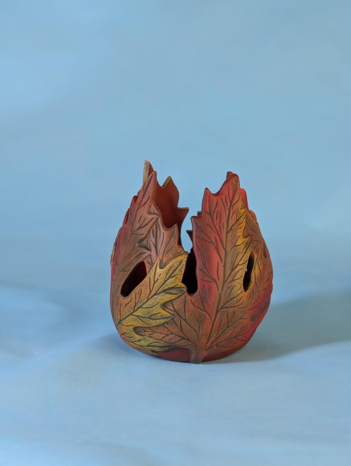 Ceramic Maple Leaf Candle Holder: Autumn Wedding Centerpiece | Fall Decor for Tables & Celebrations